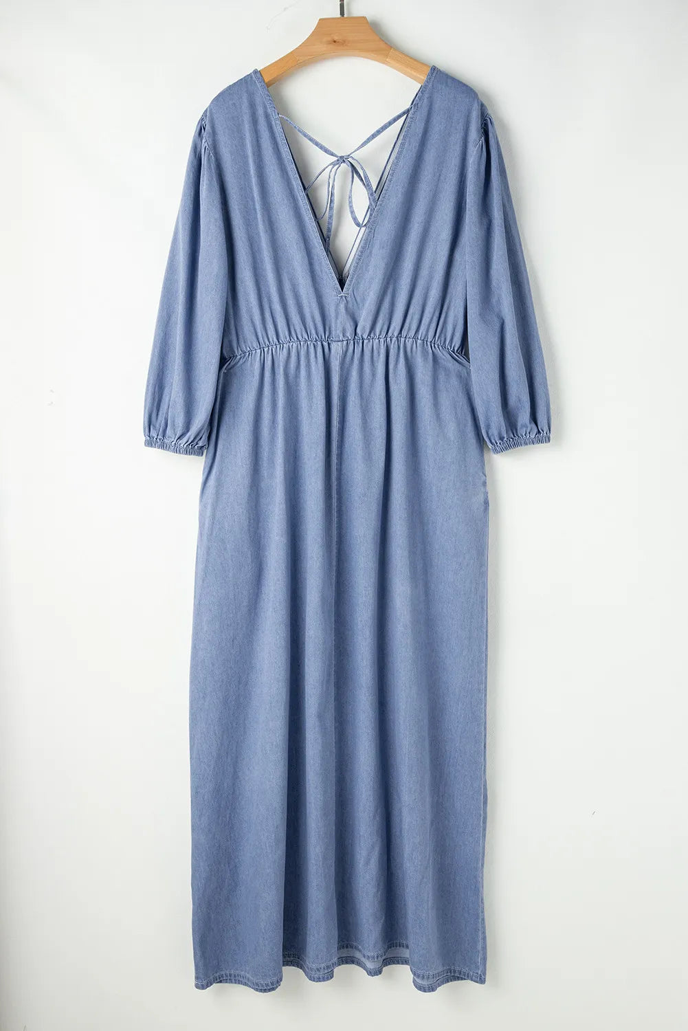 The Stella Three-Quarter Sleeve Denim Dress
