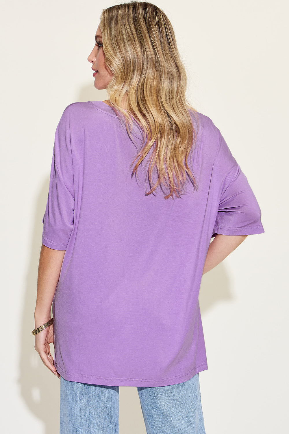Basic Bae Full Size Bamboo V-Neck Oversized Tee