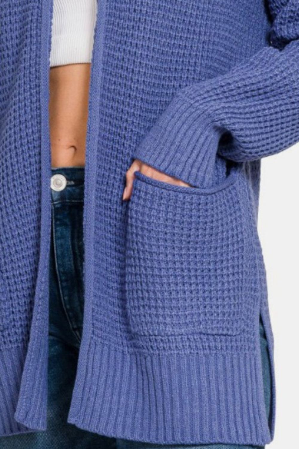 The Bristol Waffle Open Front Sweater Cardigan