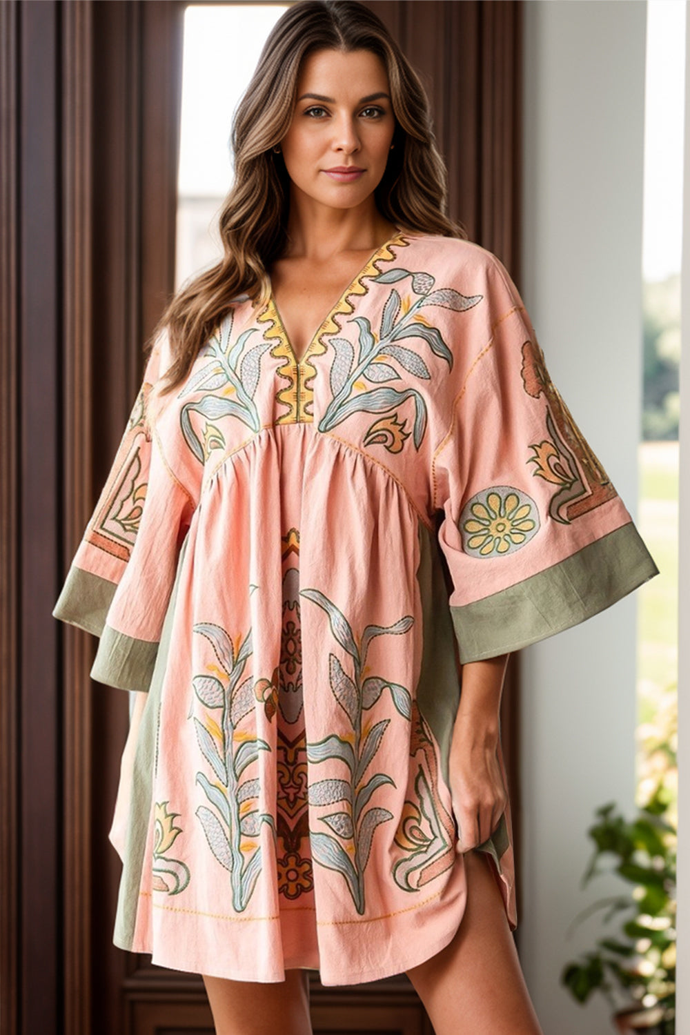 The Isadora Three-Quarter Sleeve Mini Dress