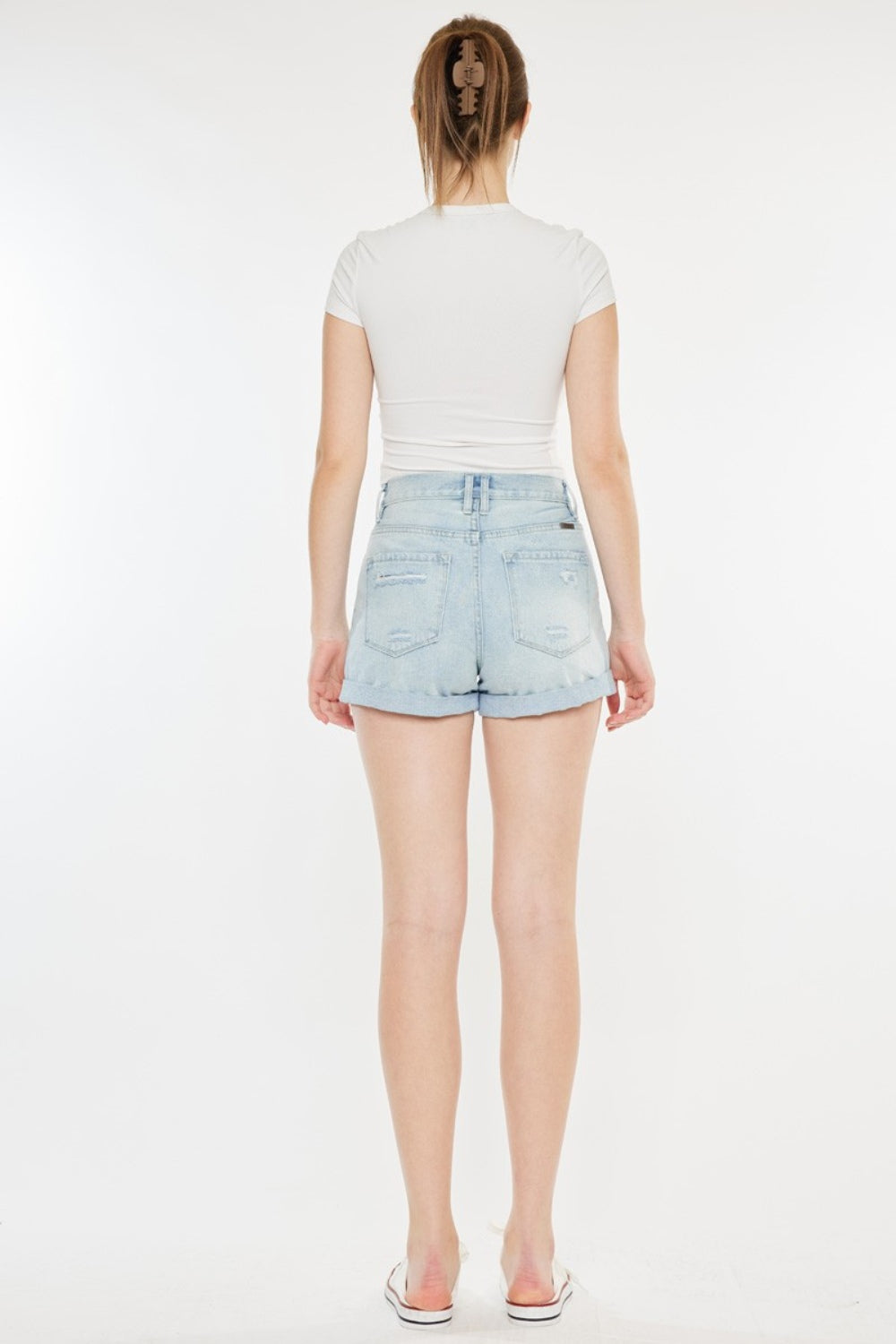 High Rise Denim Shorts