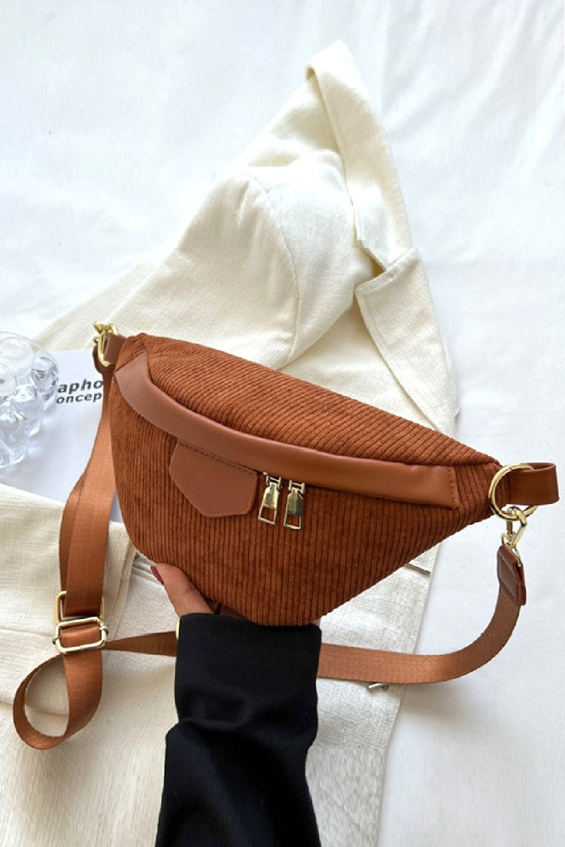 The Libby Corduroy Crossbody Bag with Removable Strap