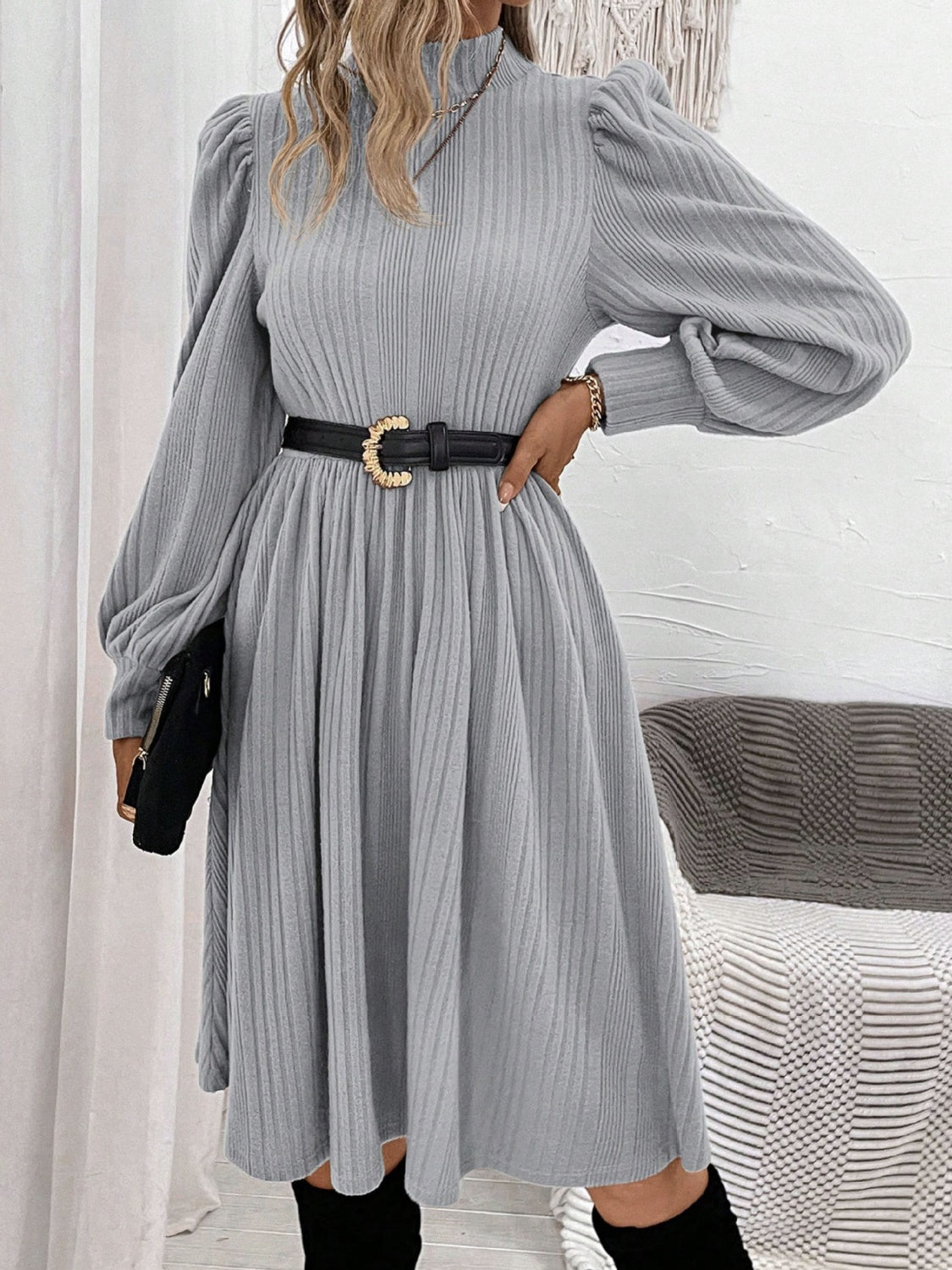 The Delta Turtleneck Long Sleeve Dress