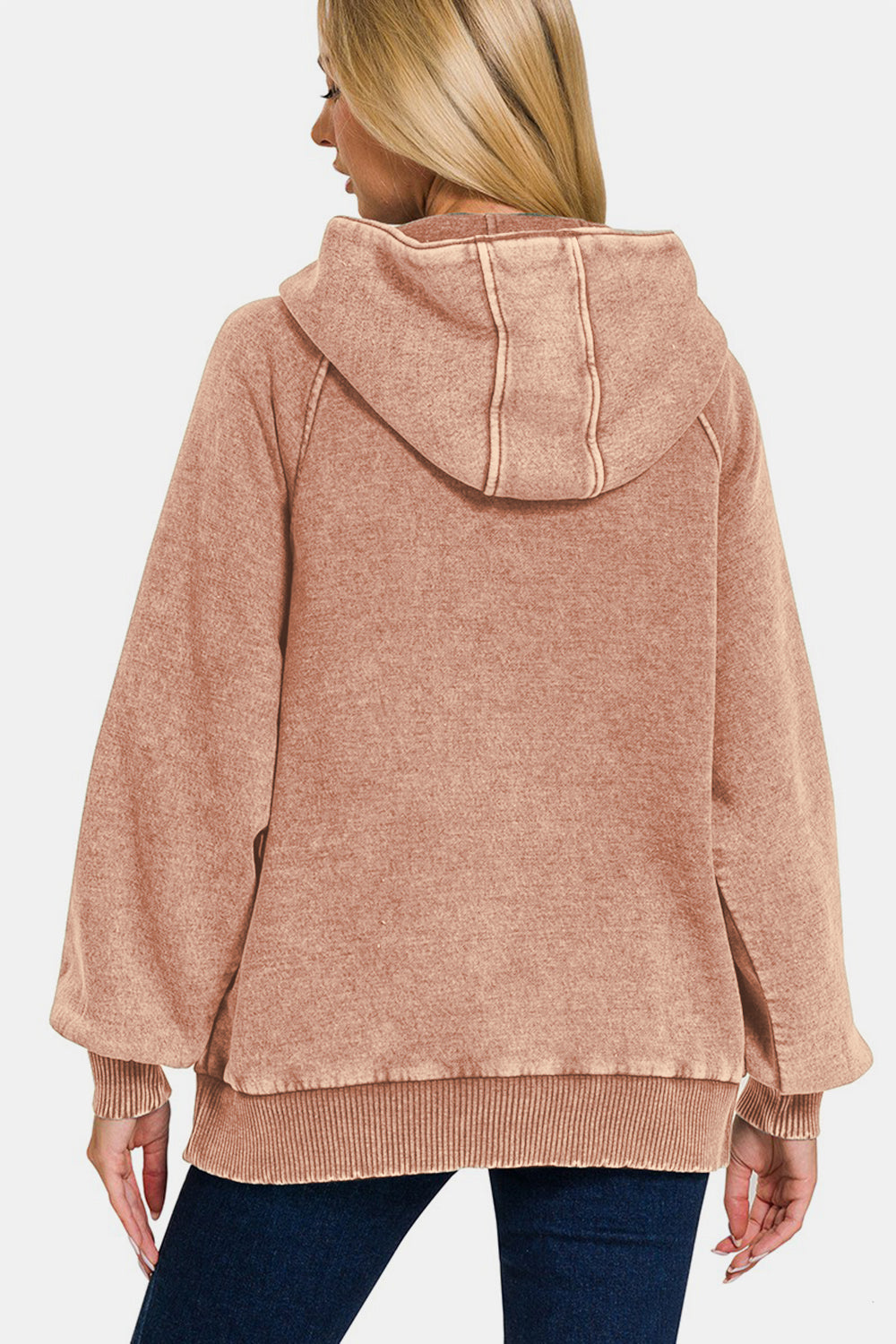 The Nissa Acid Wash Fleece Kangaroo Hoodie