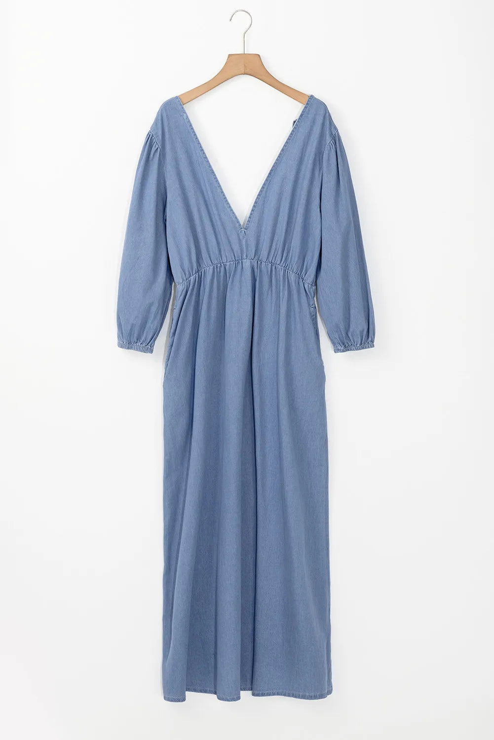 The Stella Three-Quarter Sleeve Denim Dress