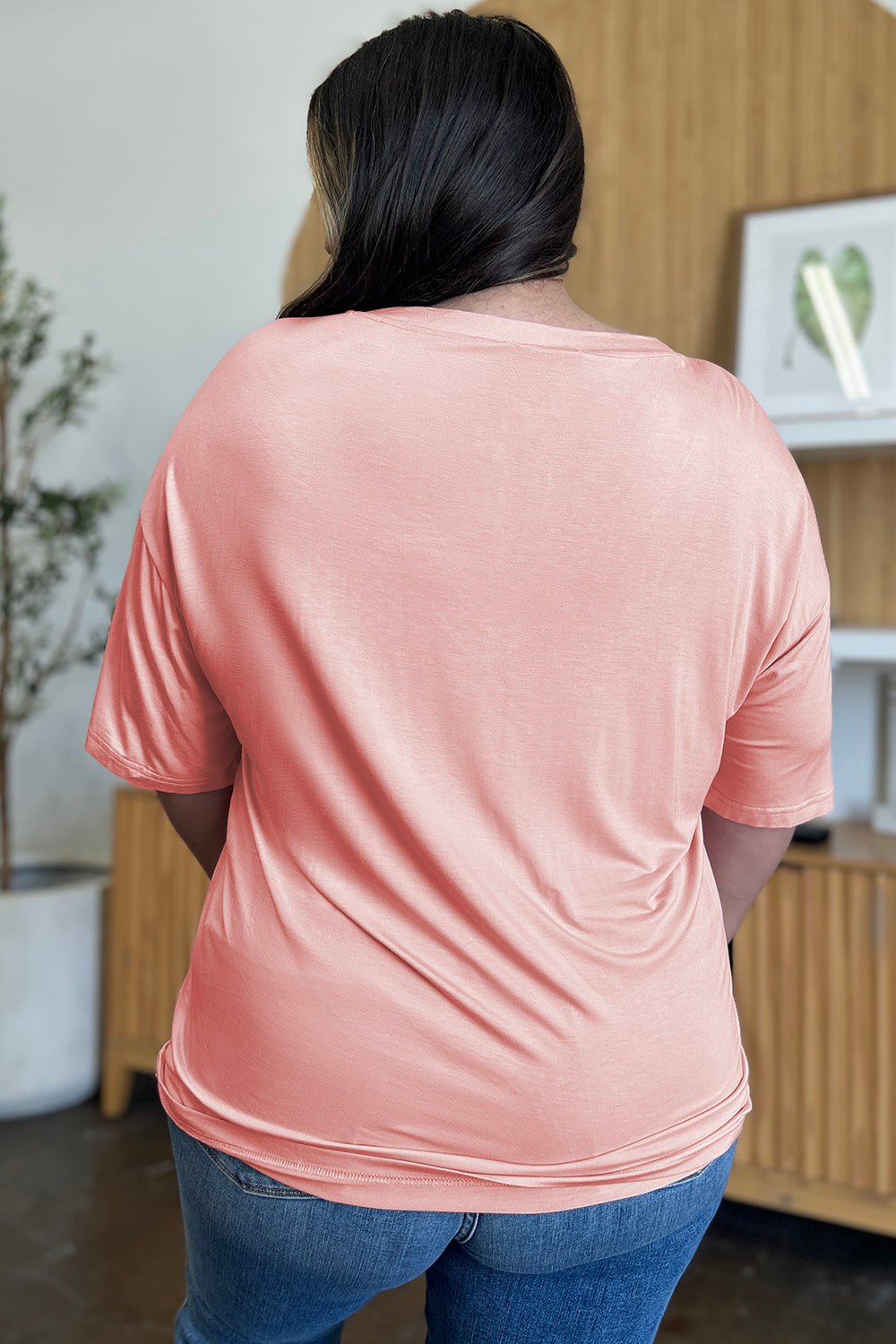 Basic Bae Full Size Bamboo V-Neck Oversized Tee