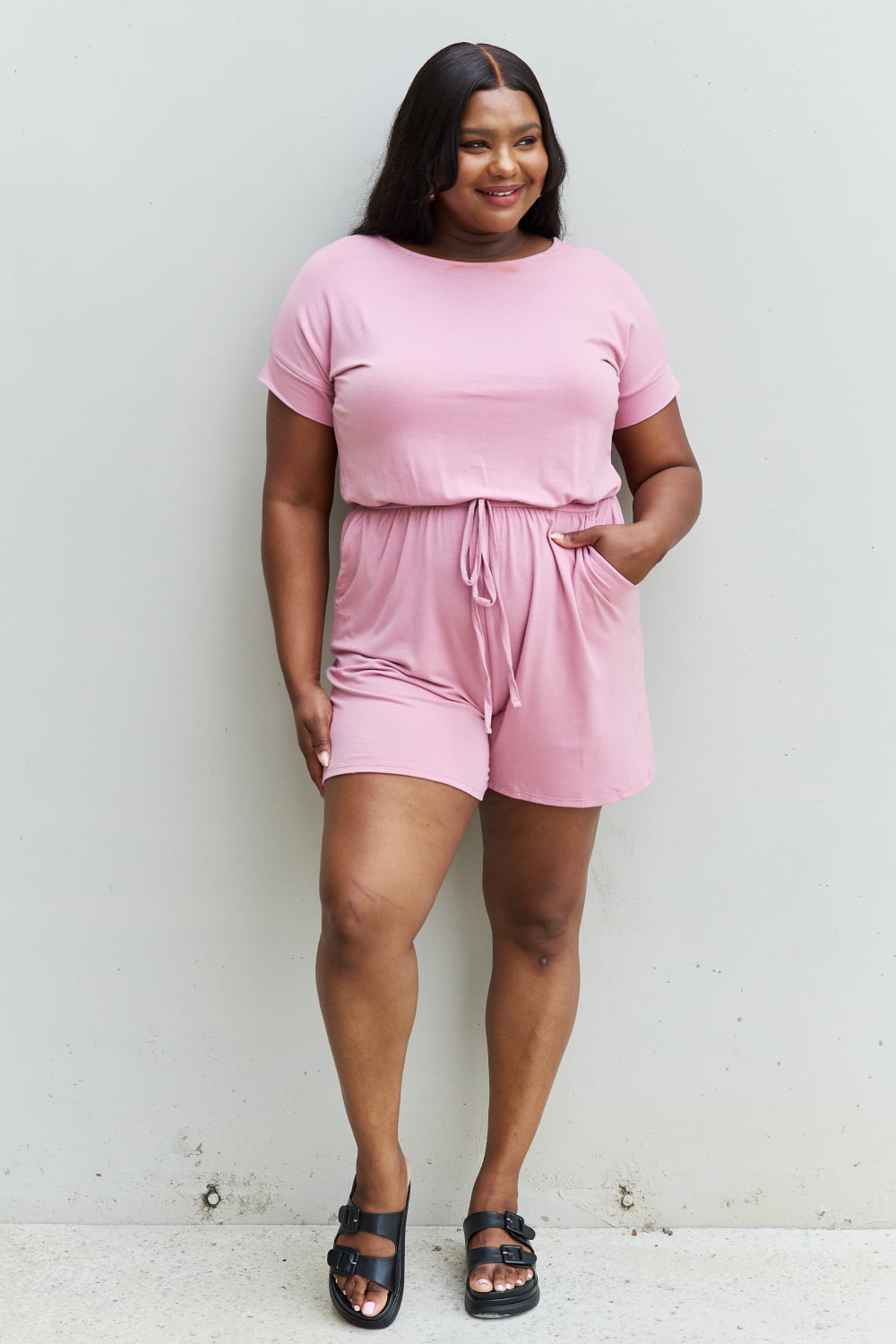 Chilled Out Romper in Light Carnation Pink