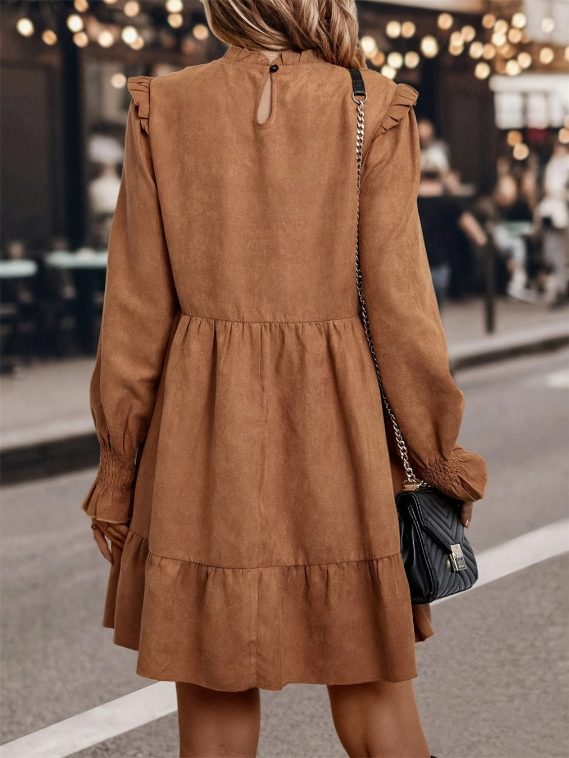 The Sedona Frill Long Sleeve Mini Dress