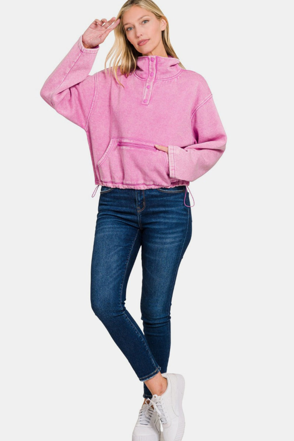 The Kindra Acid Wash Fleece Sweatshirt