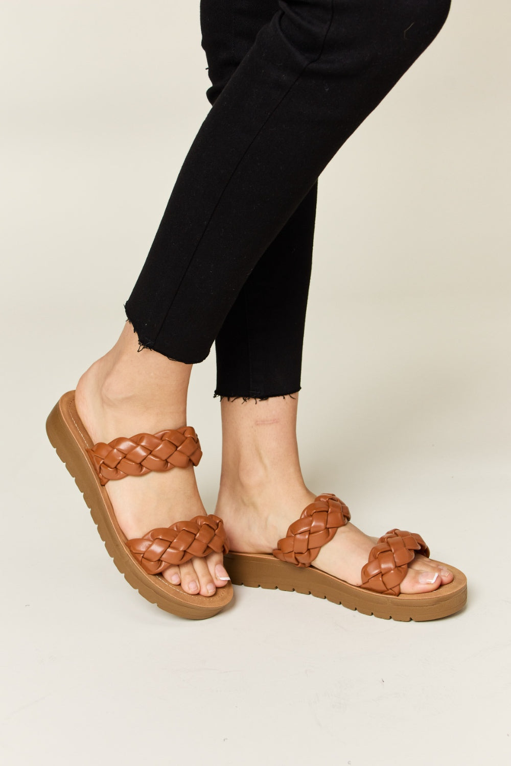 Woven Band Platform Sandals