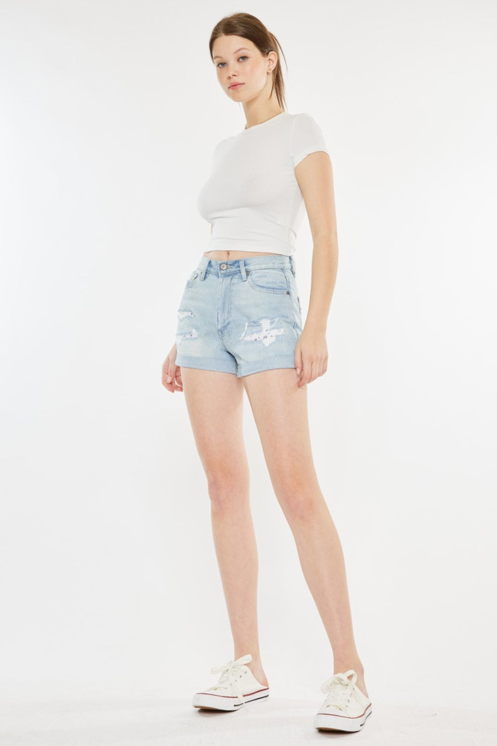 High Rise Denim Shorts