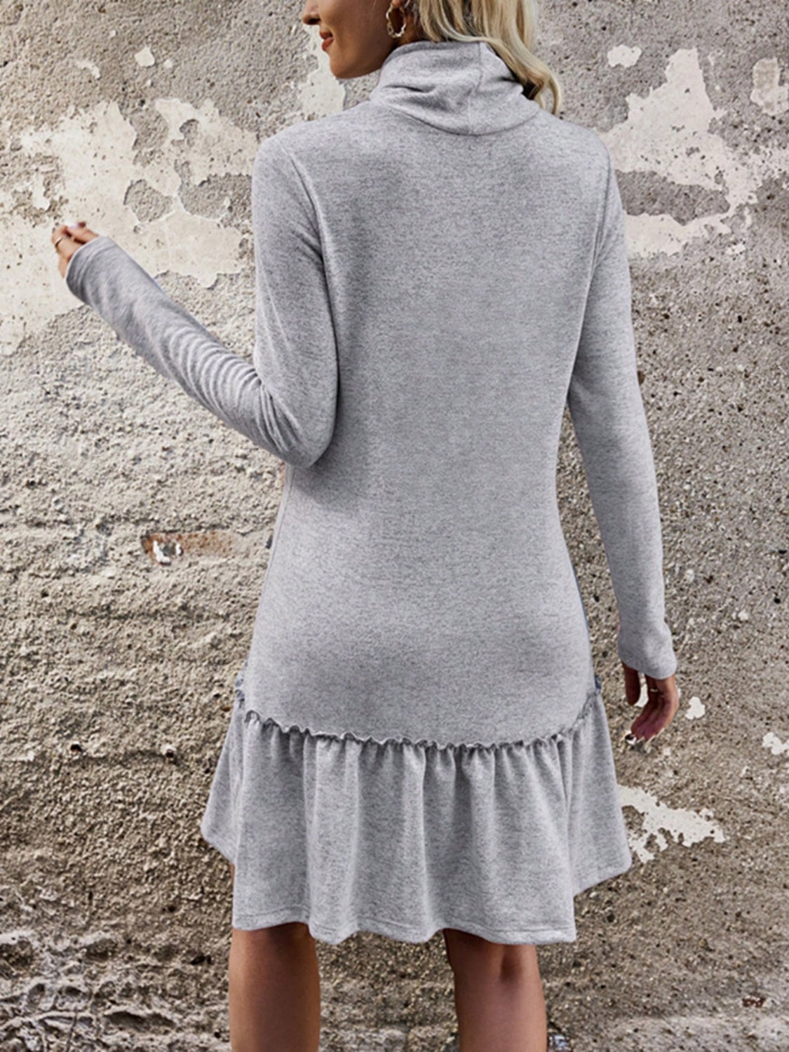 The Frill Cozy Sweatshirt Dress