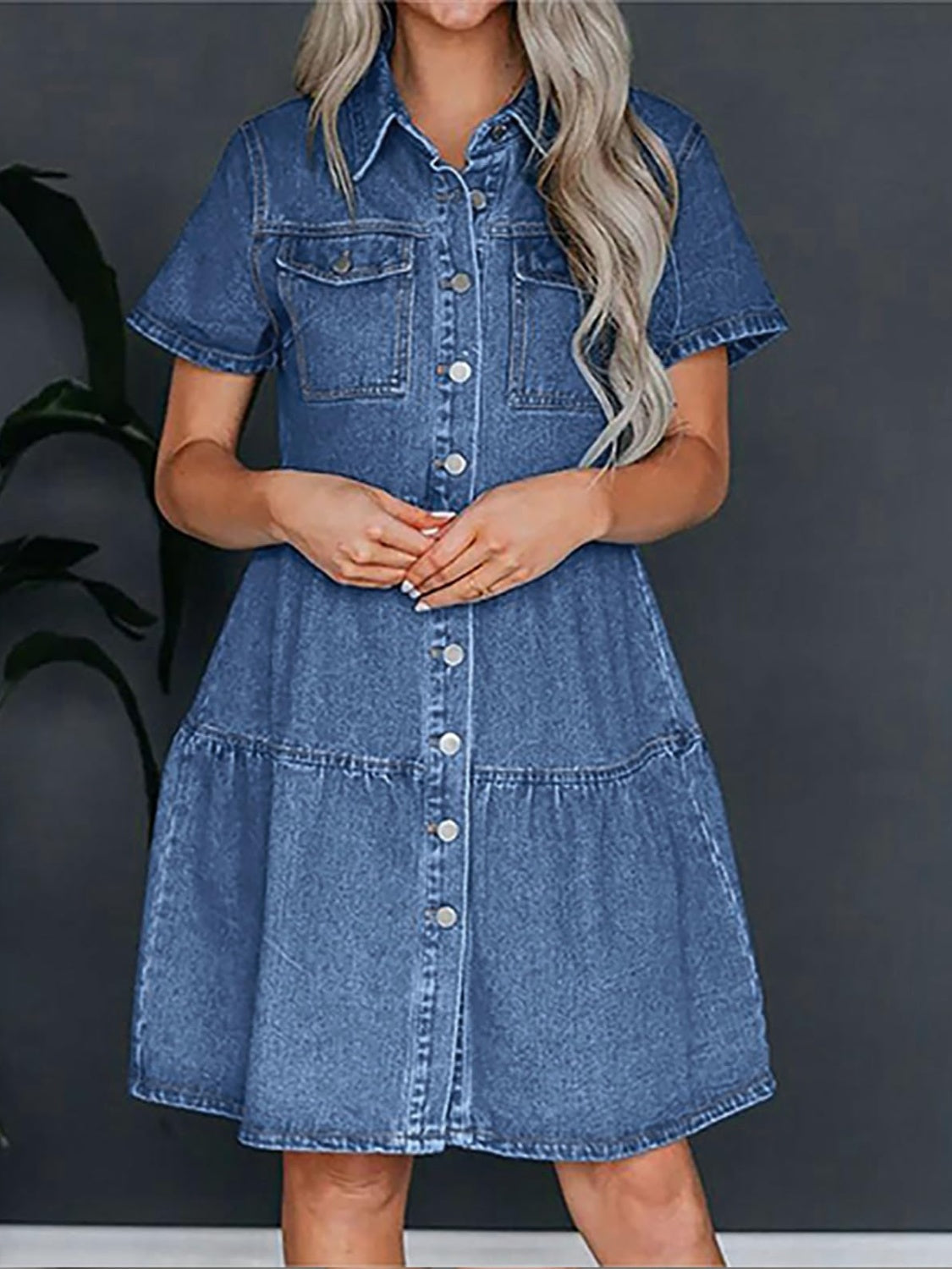 The Odette Denim Midi Dress