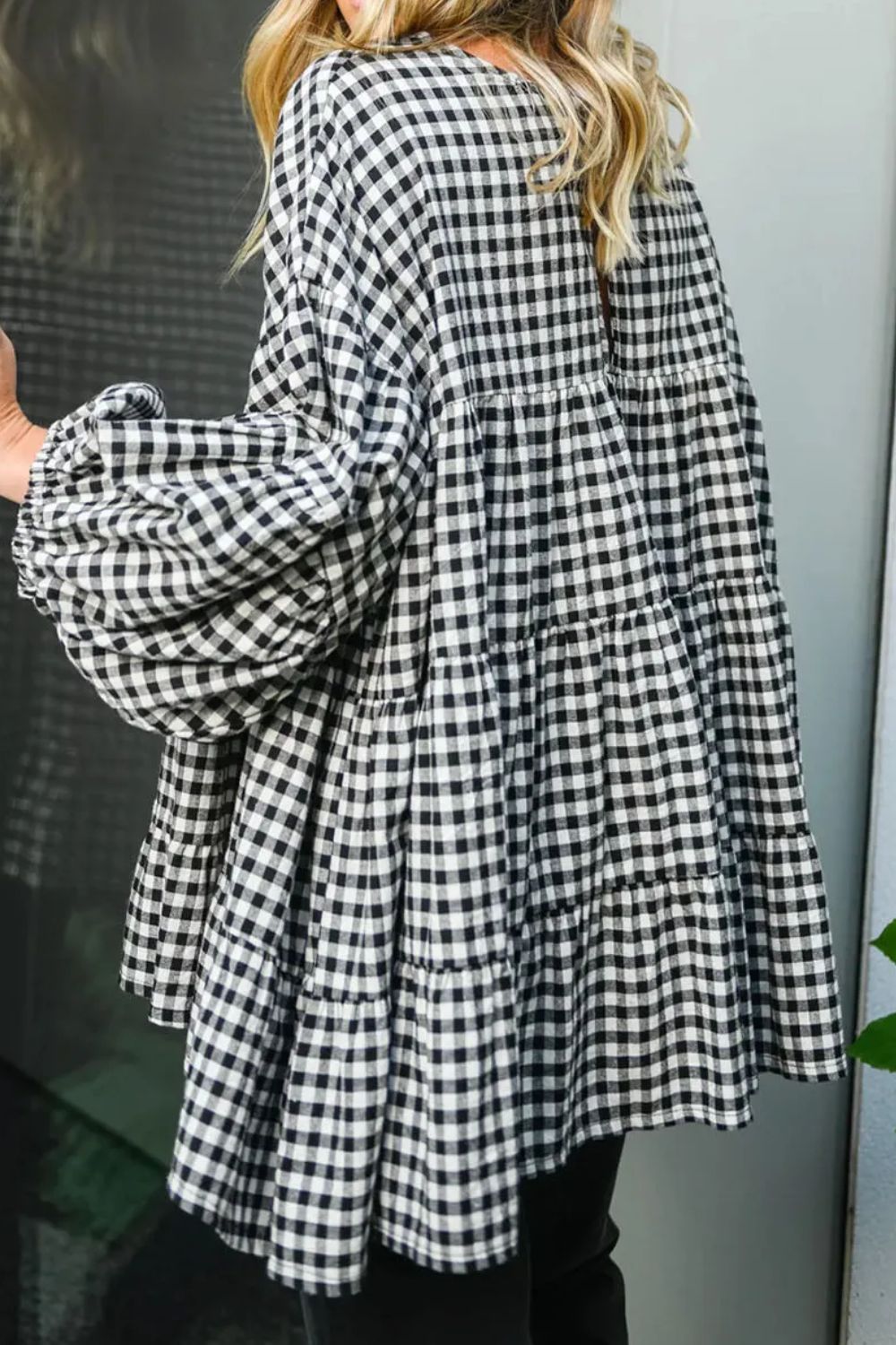 The Dolly Oversized Plaid Babydoll Blouse