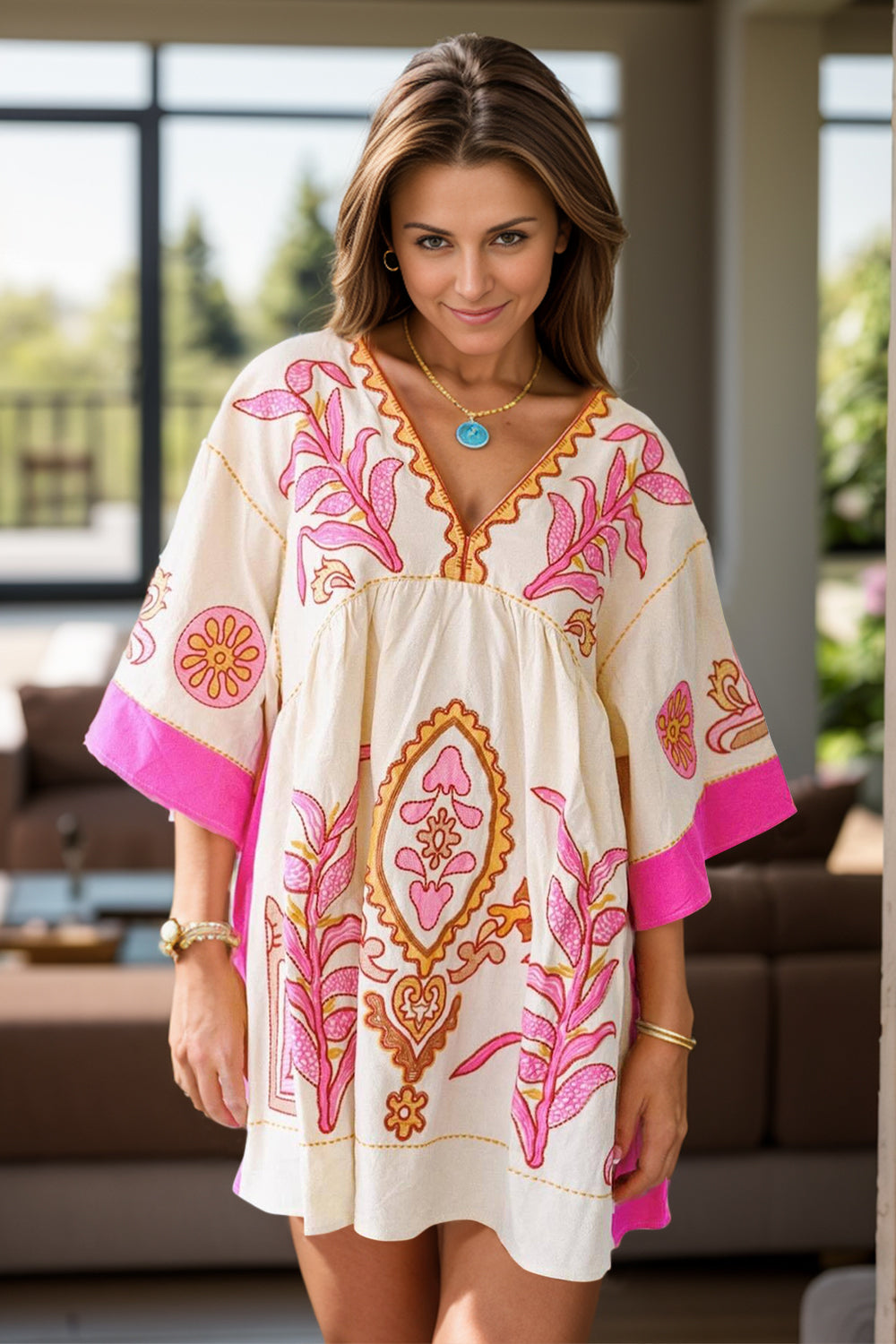 The Isadora Three-Quarter Sleeve Mini Dress