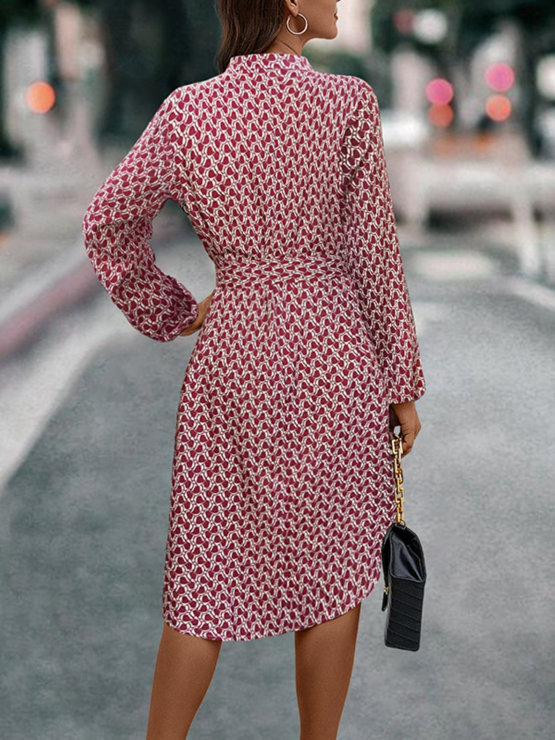 The Ola Printed Balloon Sleeve Dress