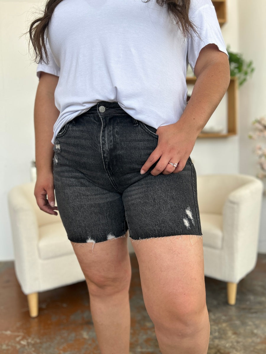 NEW! Judy Blue Full Size High Waist Rigid Magic Denim Shorts