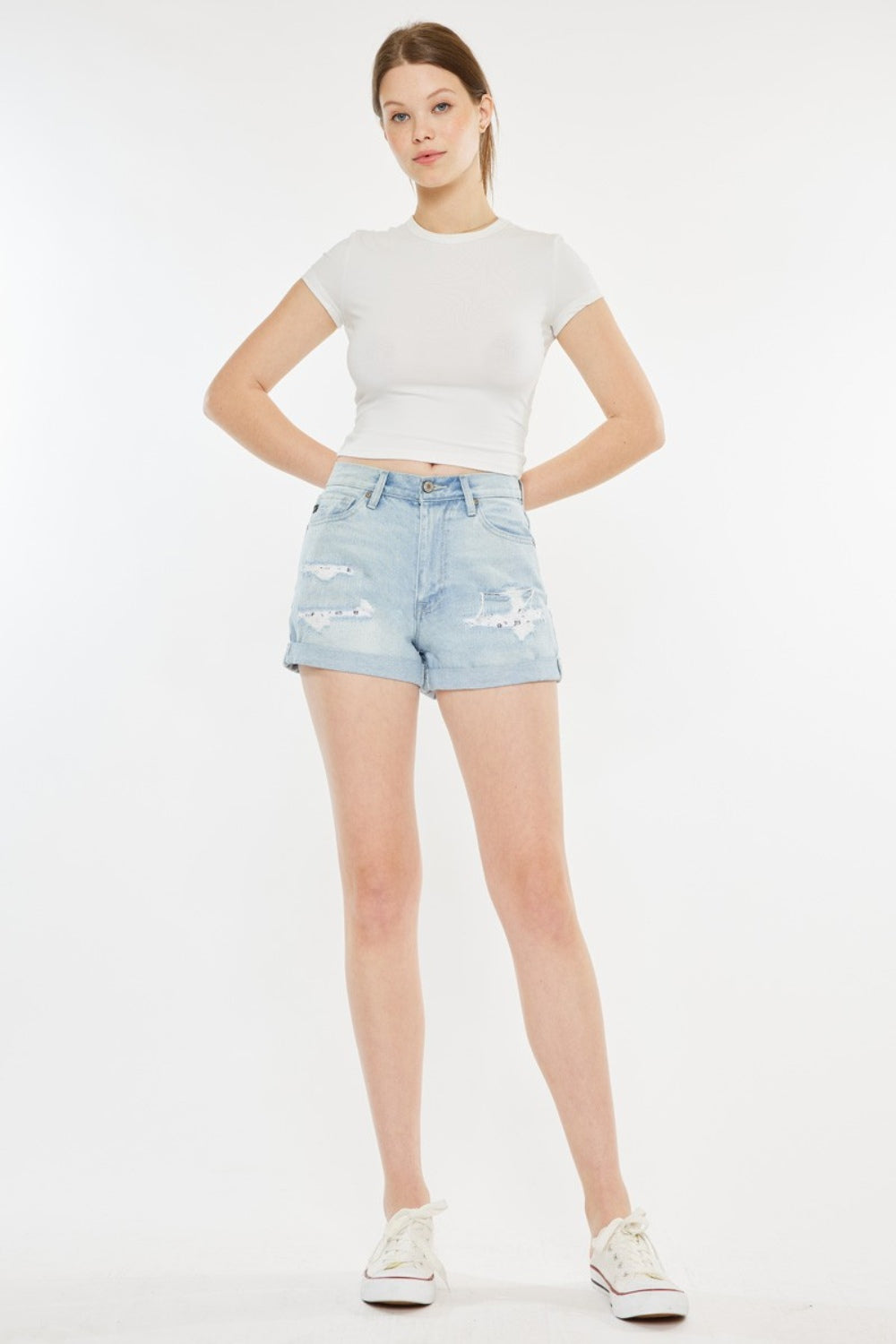 High Rise Denim Shorts