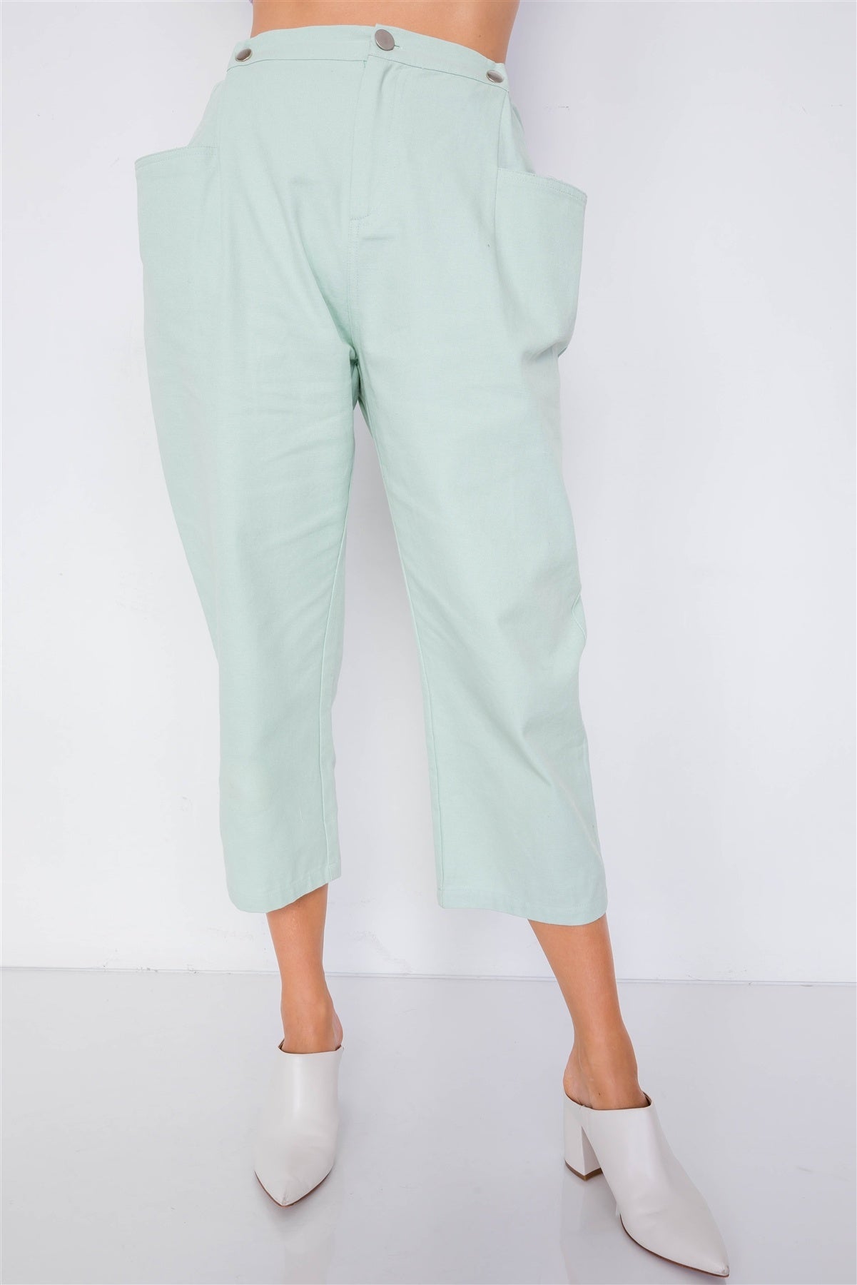 Pastel Ankle Wide Leg Adjustable Waist Pants