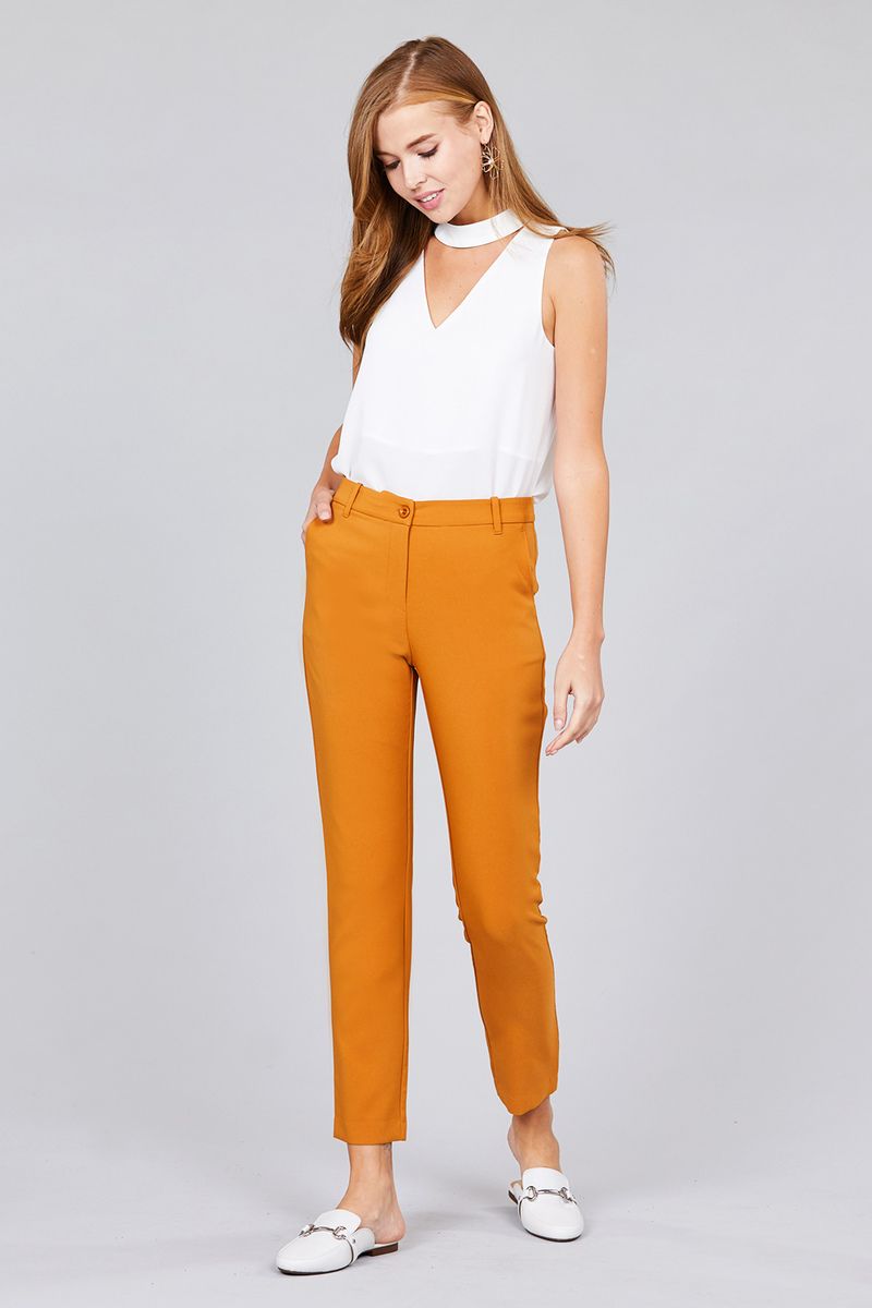 Solid Side Pocket Capri