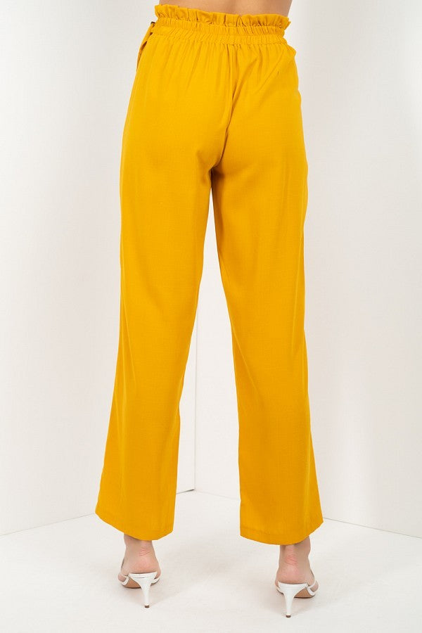 High Waist Side Buckle Slacks