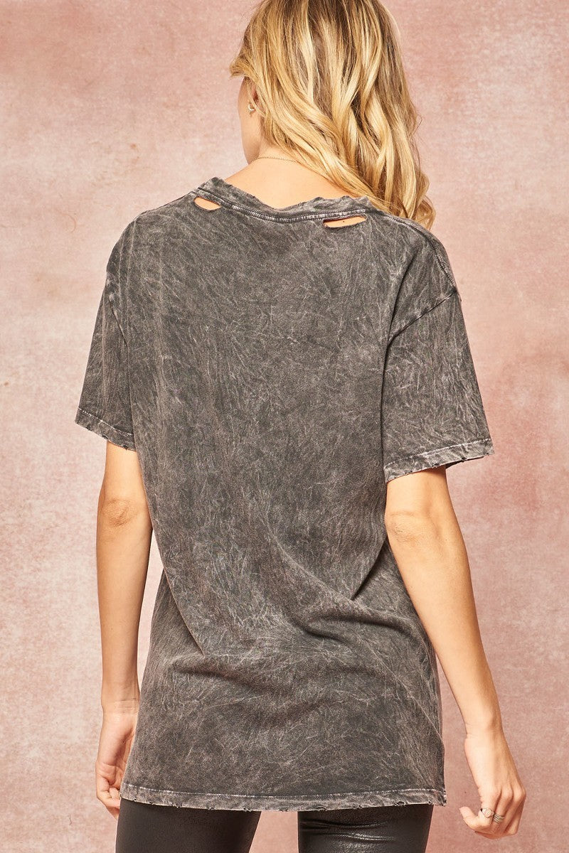 Mineral Wash Lighting Bolt Graphic Tee
