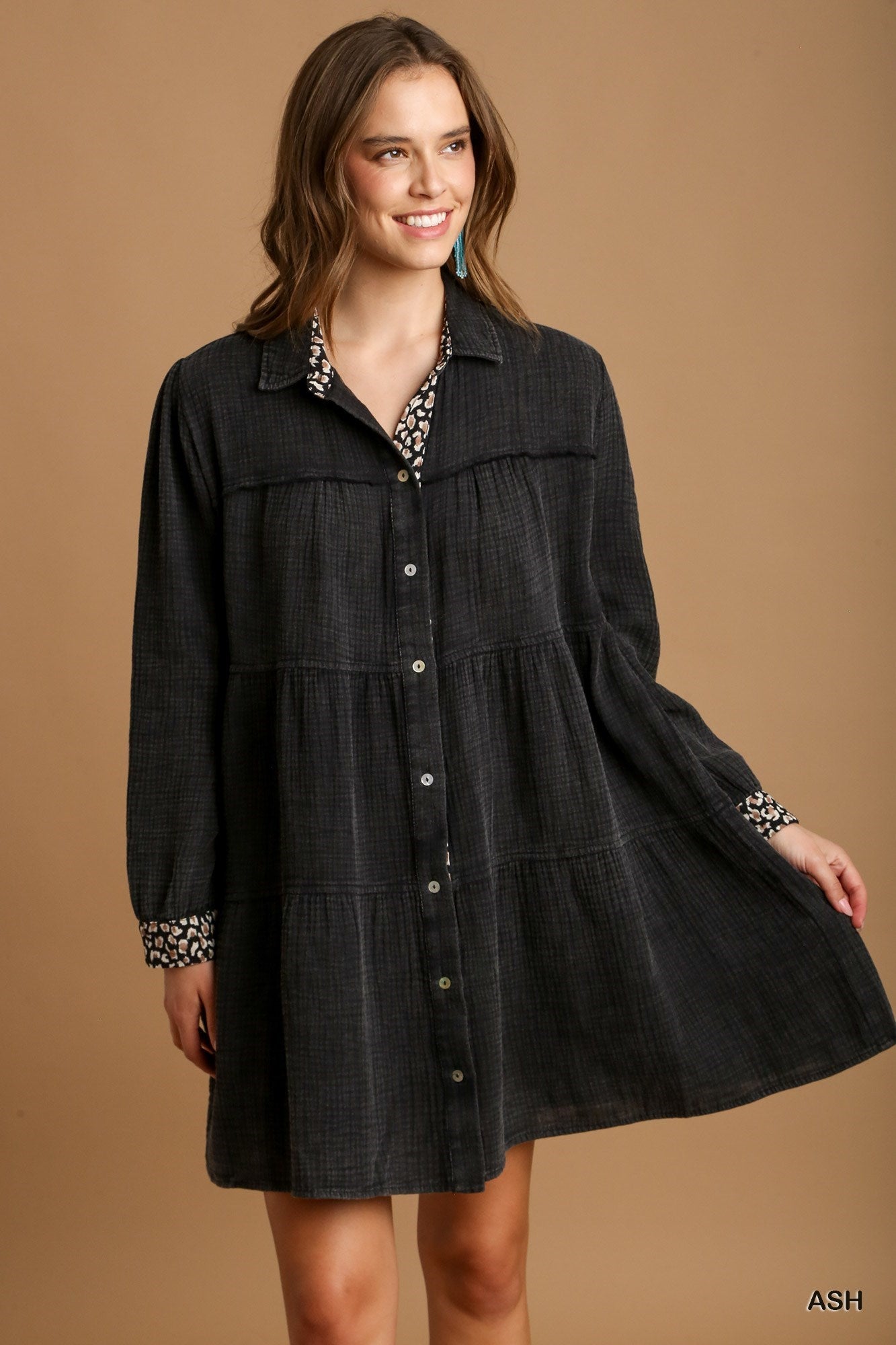 NEW! Mineral Wash Long Sleeve Mini
