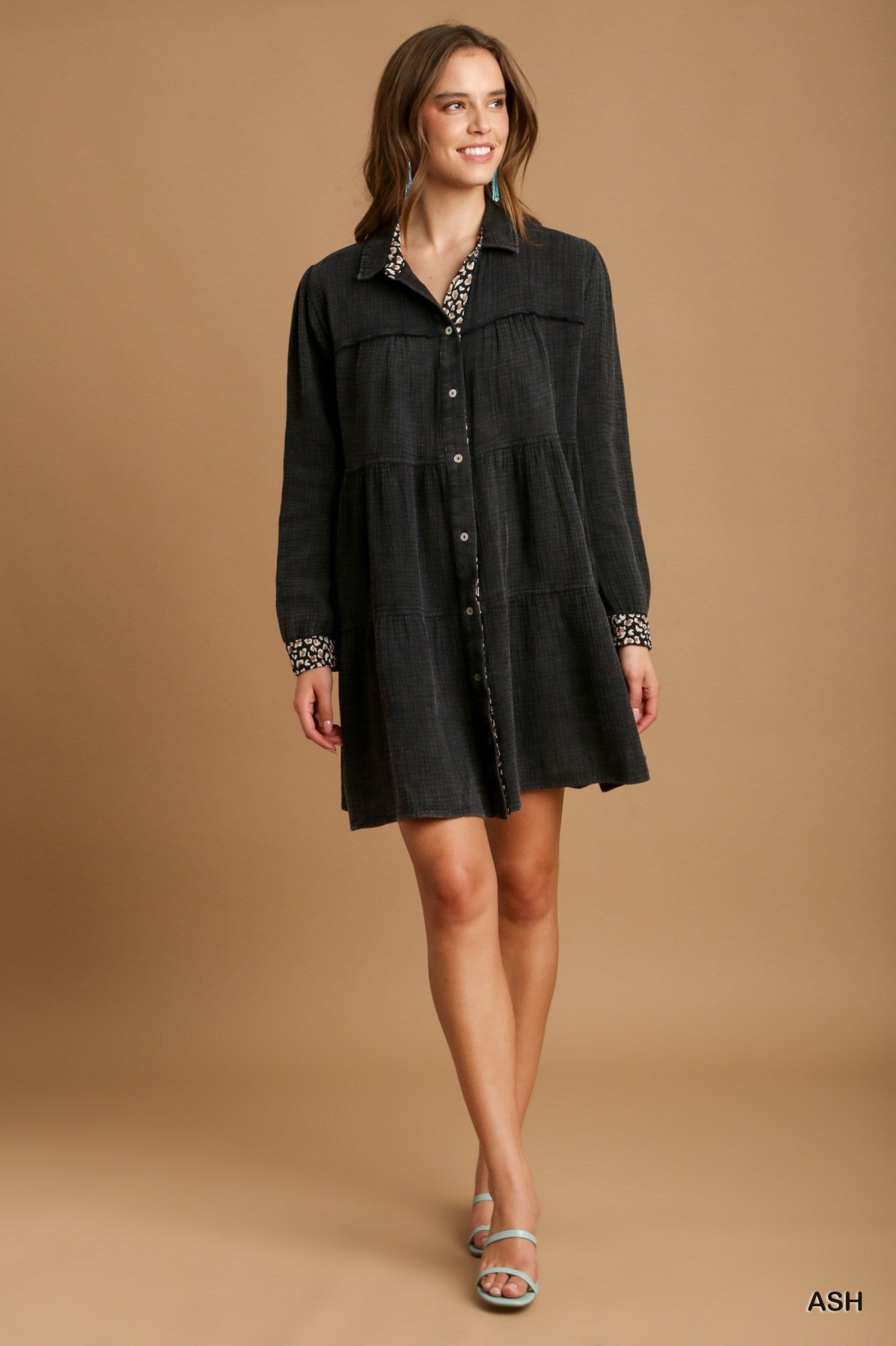 NEW! Mineral Wash Long Sleeve Mini
