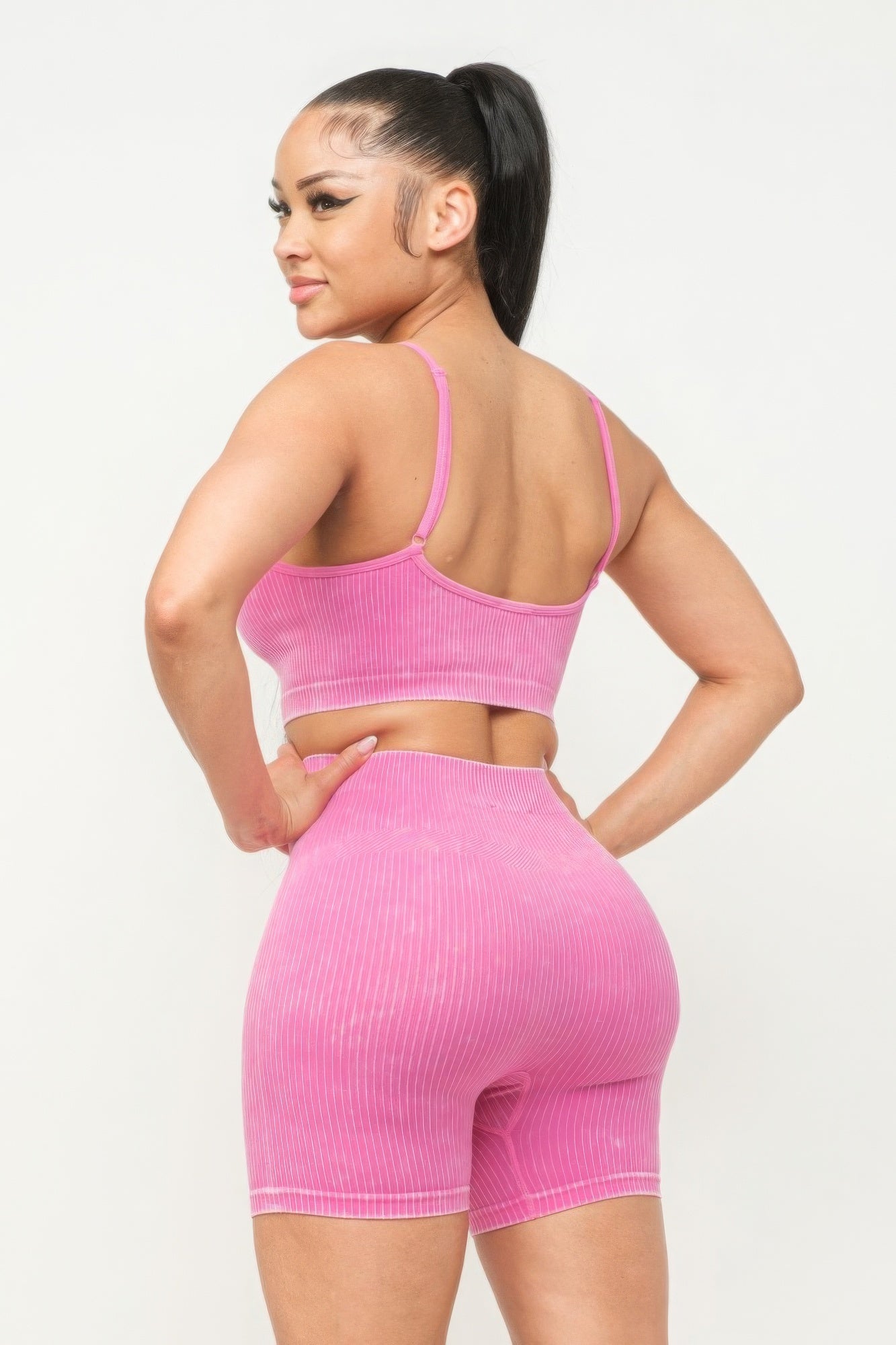 Seamless Basic Tank Top And Shorts Set