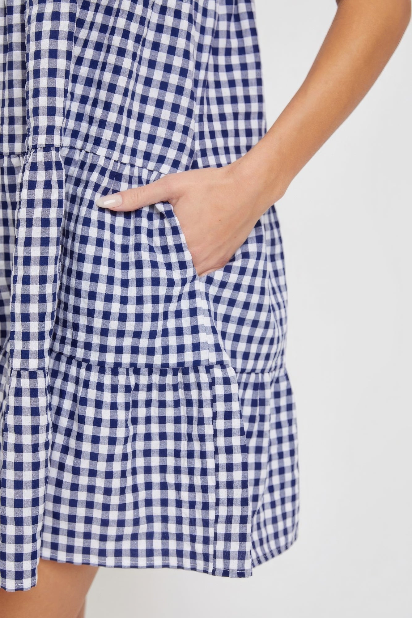 Checkered Babydoll Dress