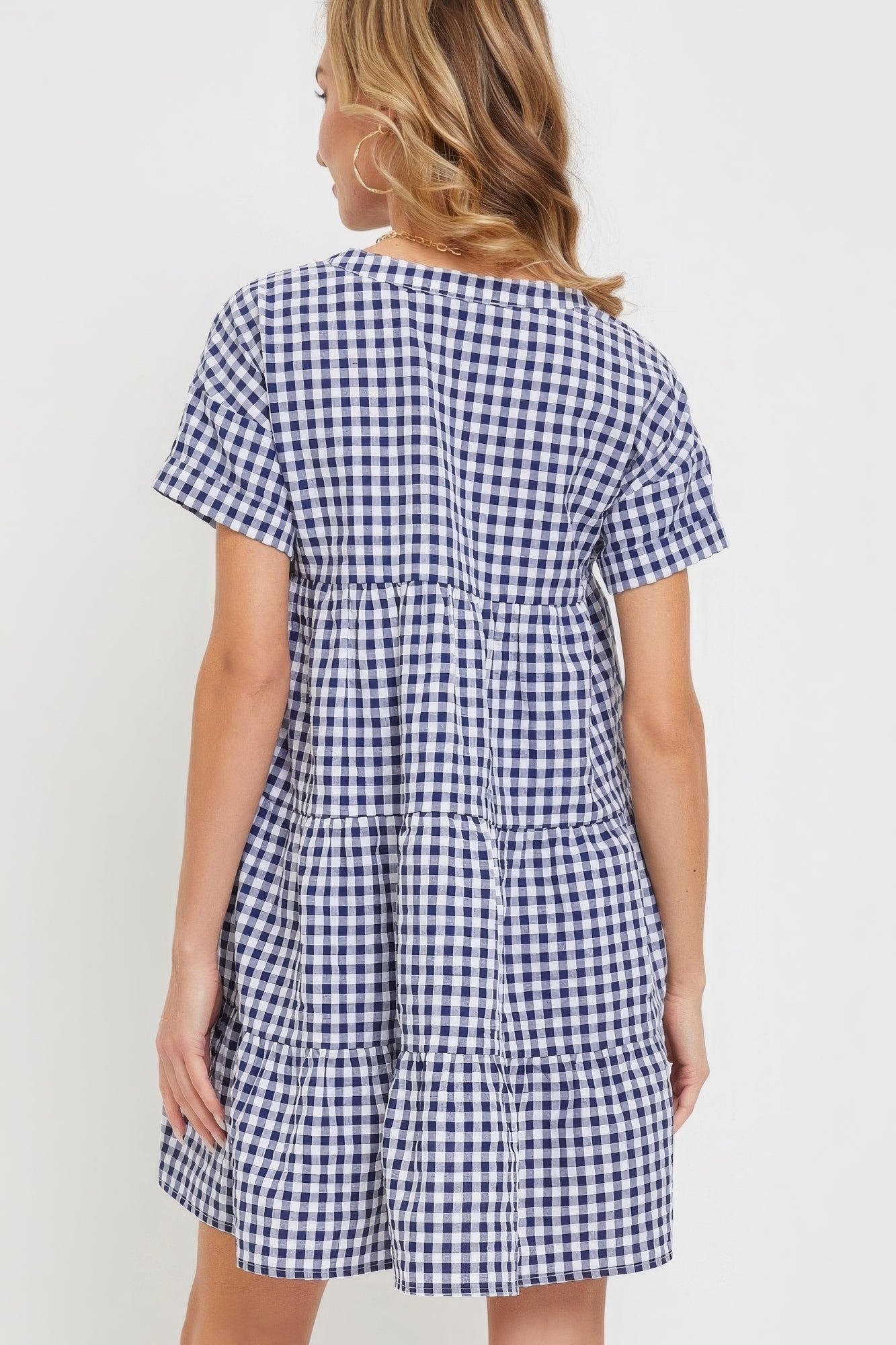 Checkered Babydoll Dress