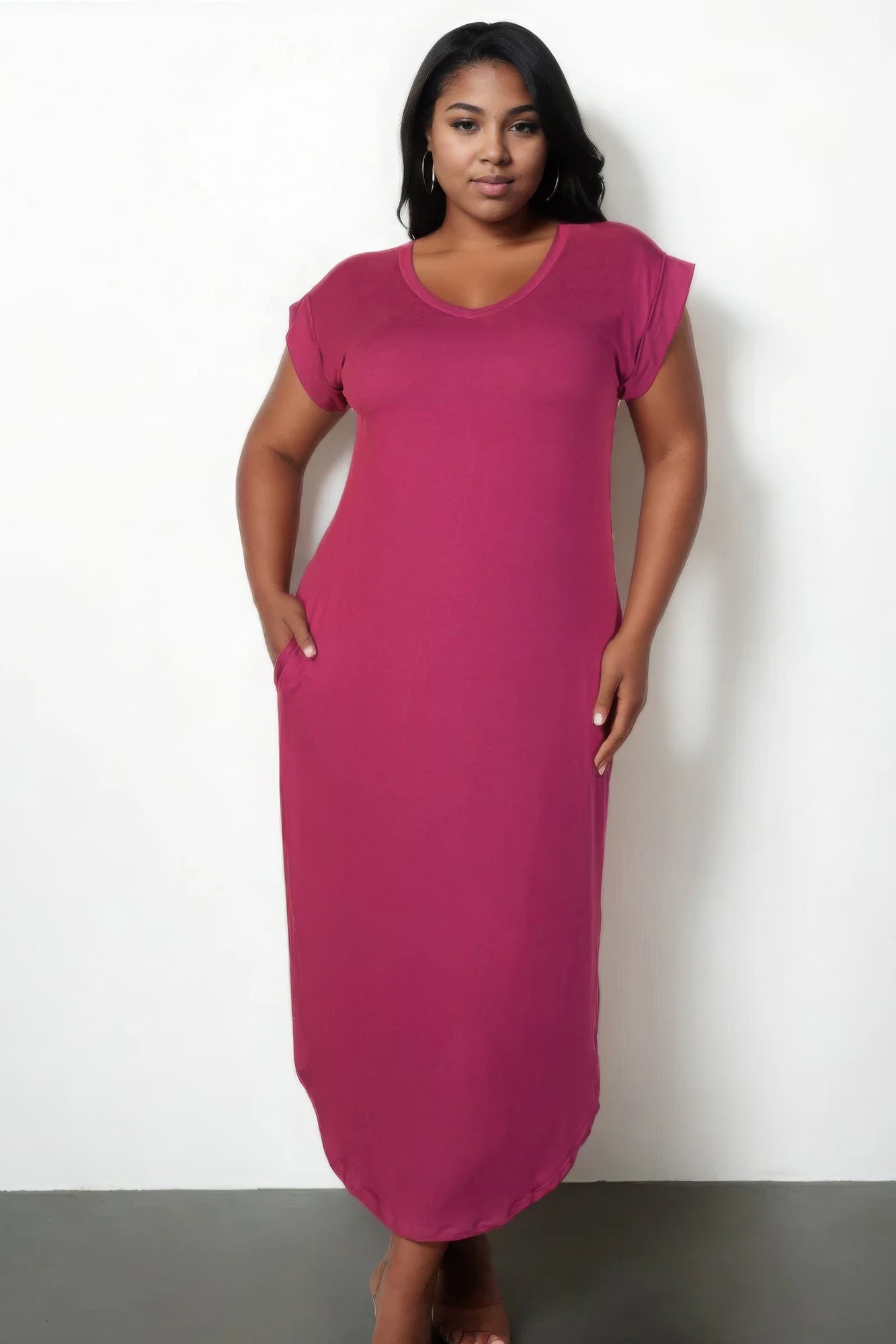 V-Neck Tee Long Dress