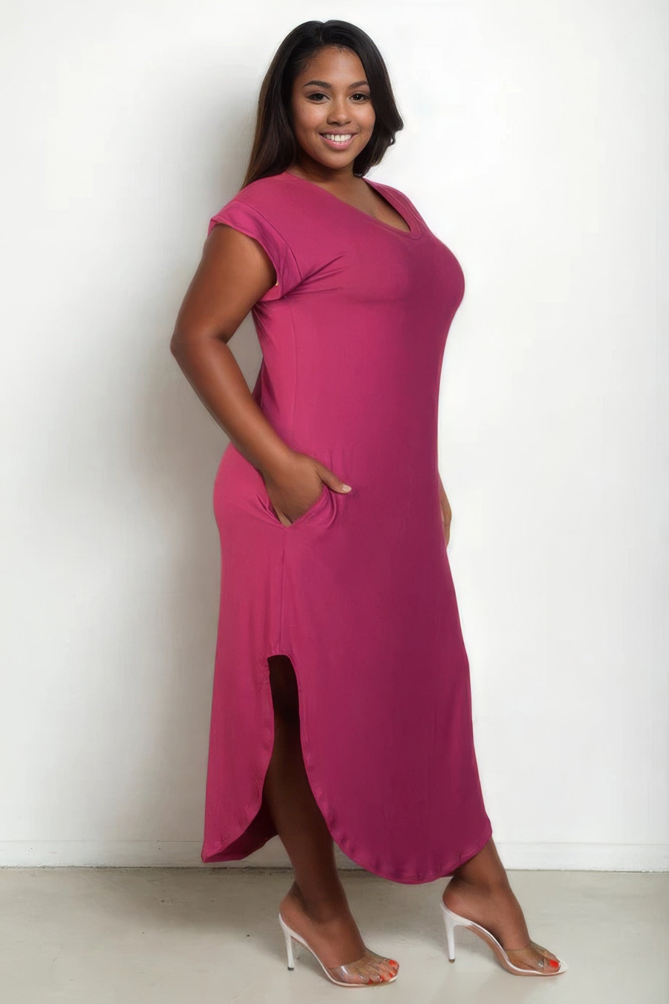 V-Neck Tee Long Dress