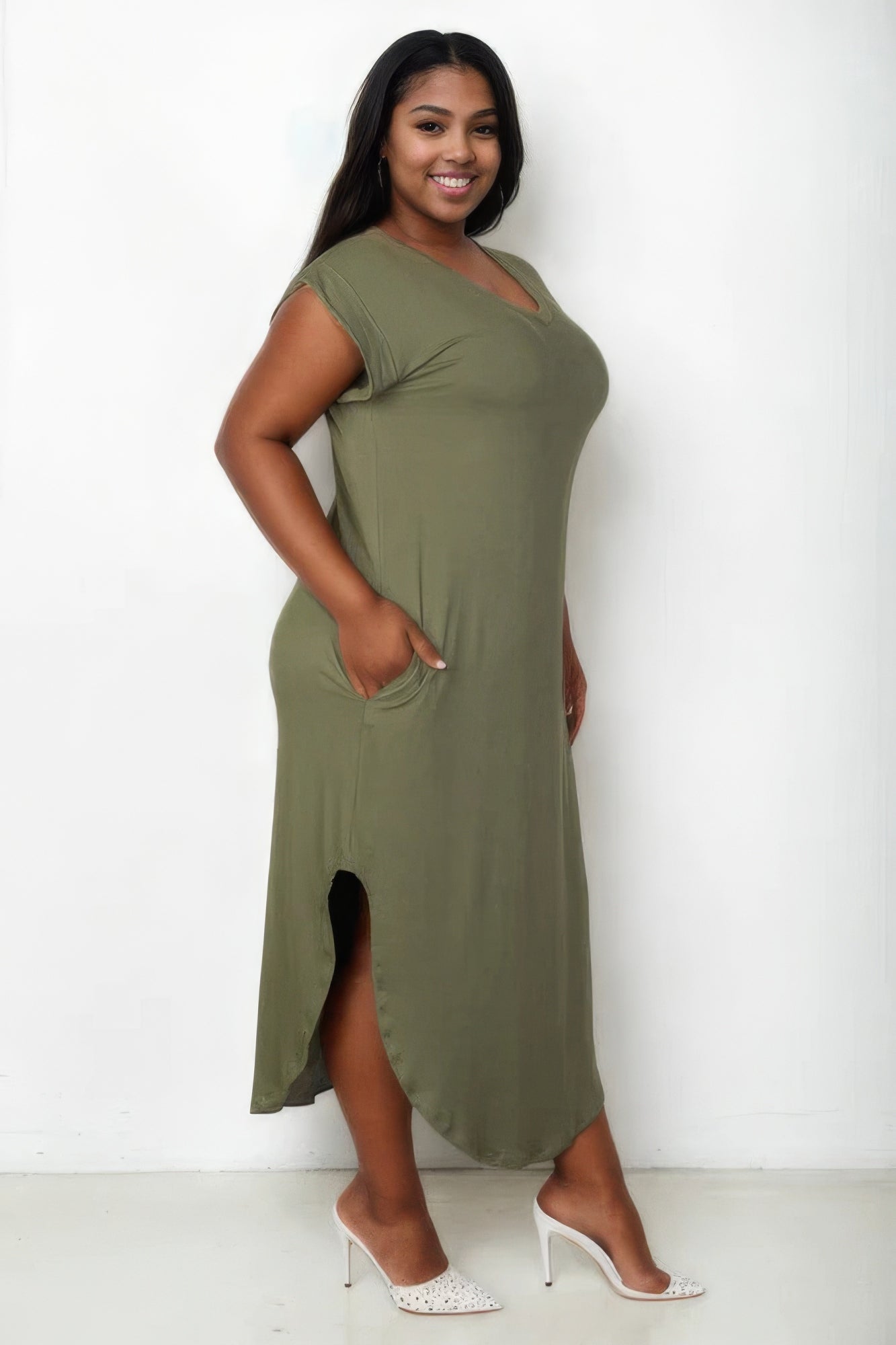 V-Neck Tee Long Dress
