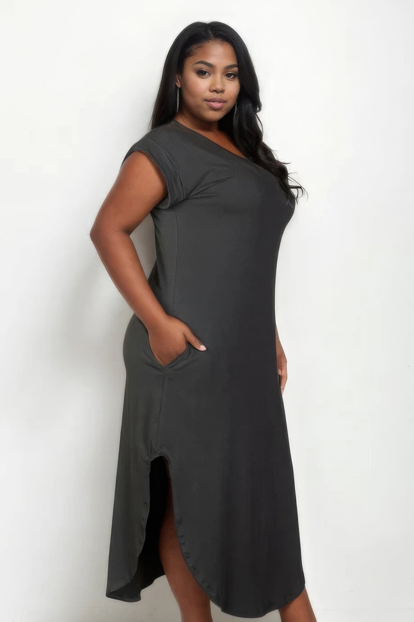 V-Neck Tee Long Dress