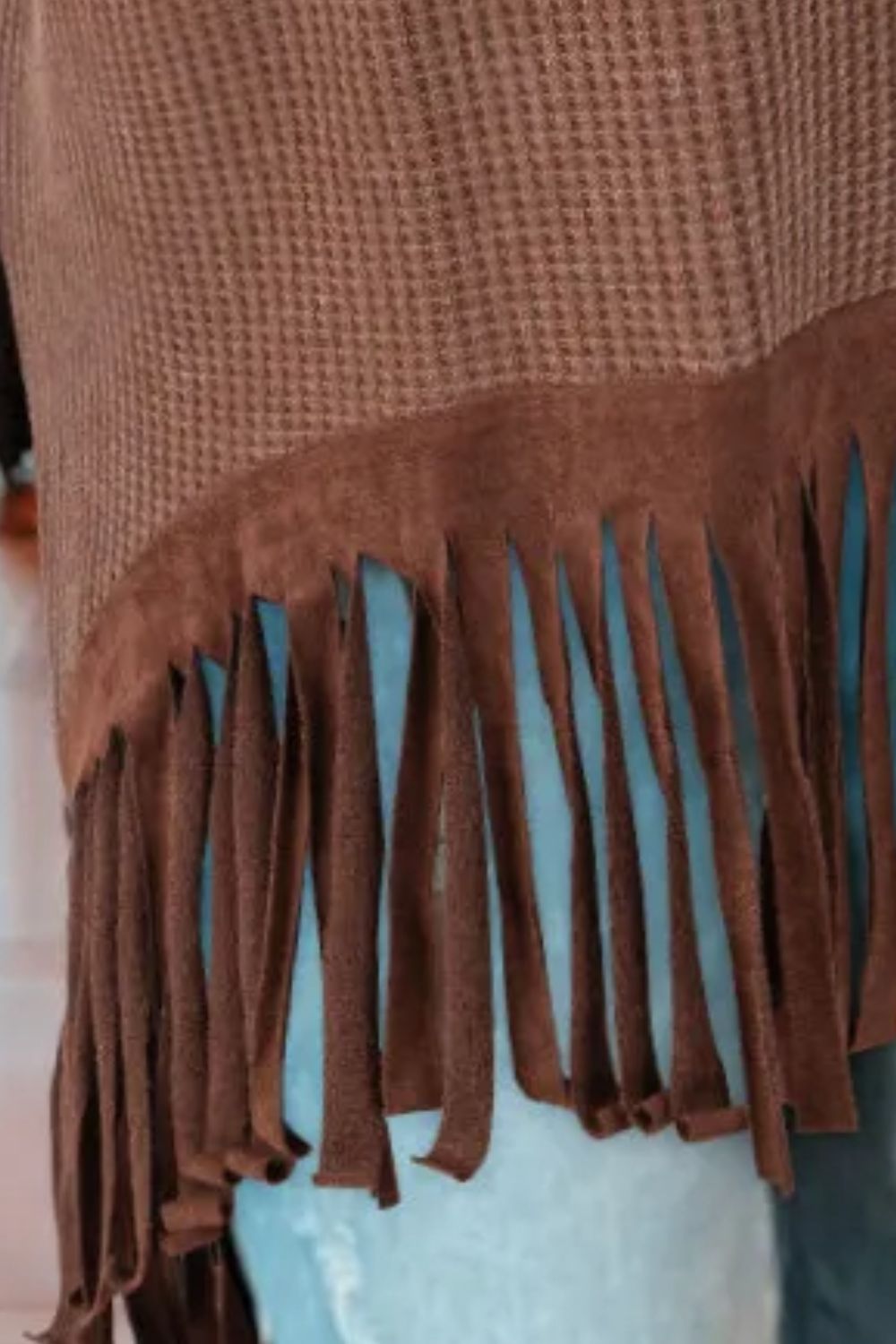 The Waffle Knit Fringe Top
