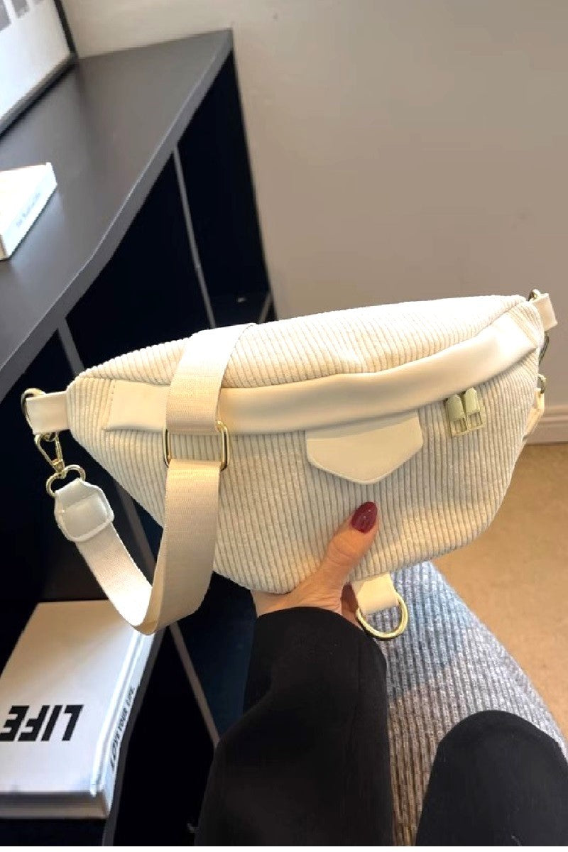 The Libby Corduroy Crossbody Bag with Removable Strap
