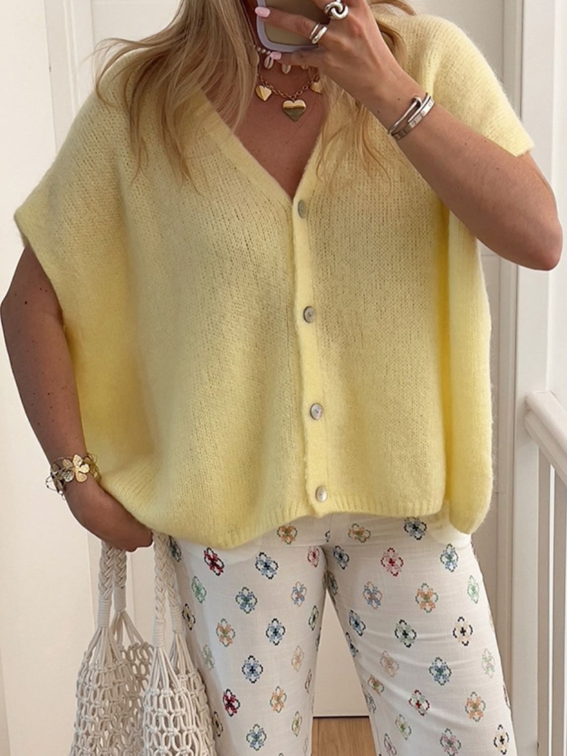 The Rosalind Short Sleeve Cardigan Top