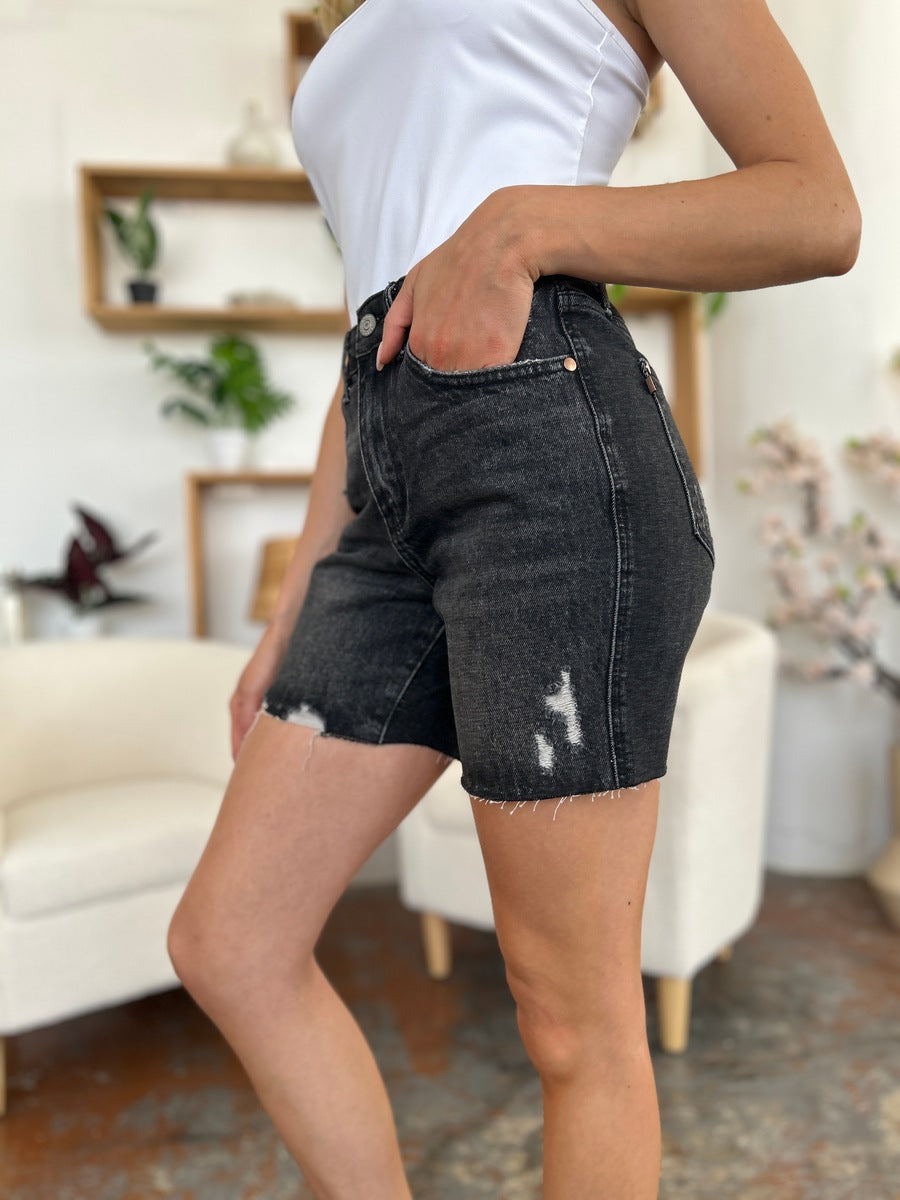 NEW! Judy Blue Full Size High Waist Rigid Magic Denim Shorts
