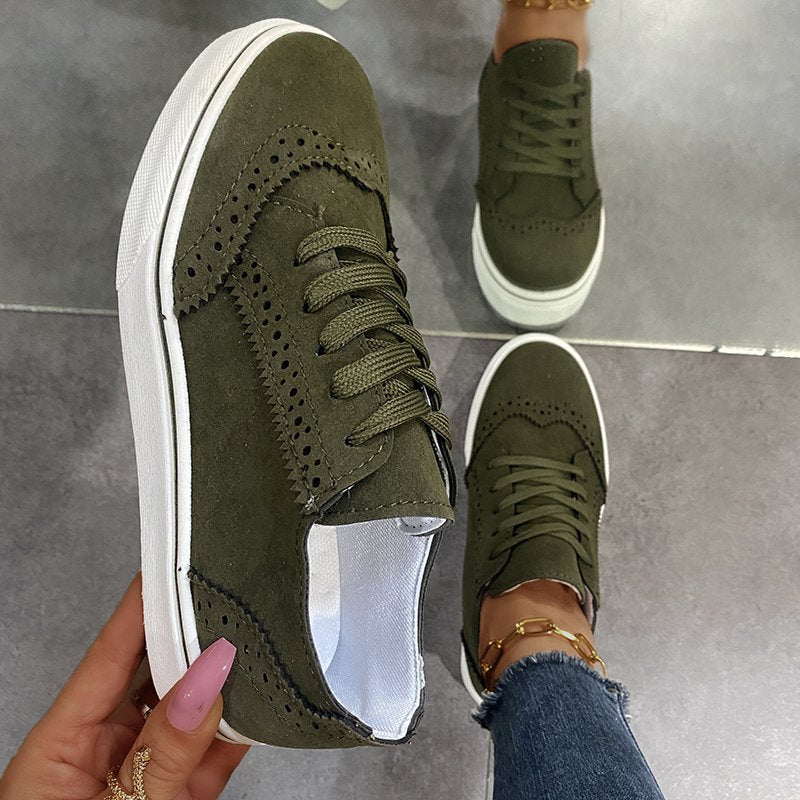 Suedette Flat Sneakers