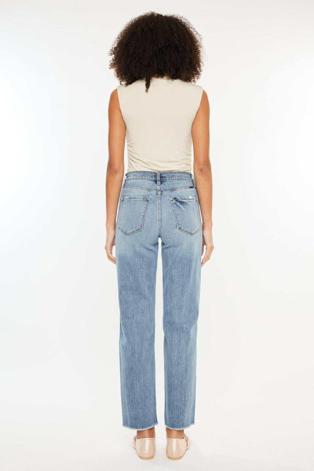 The Kancan Ultra High Rise Distressed Straight Jeans