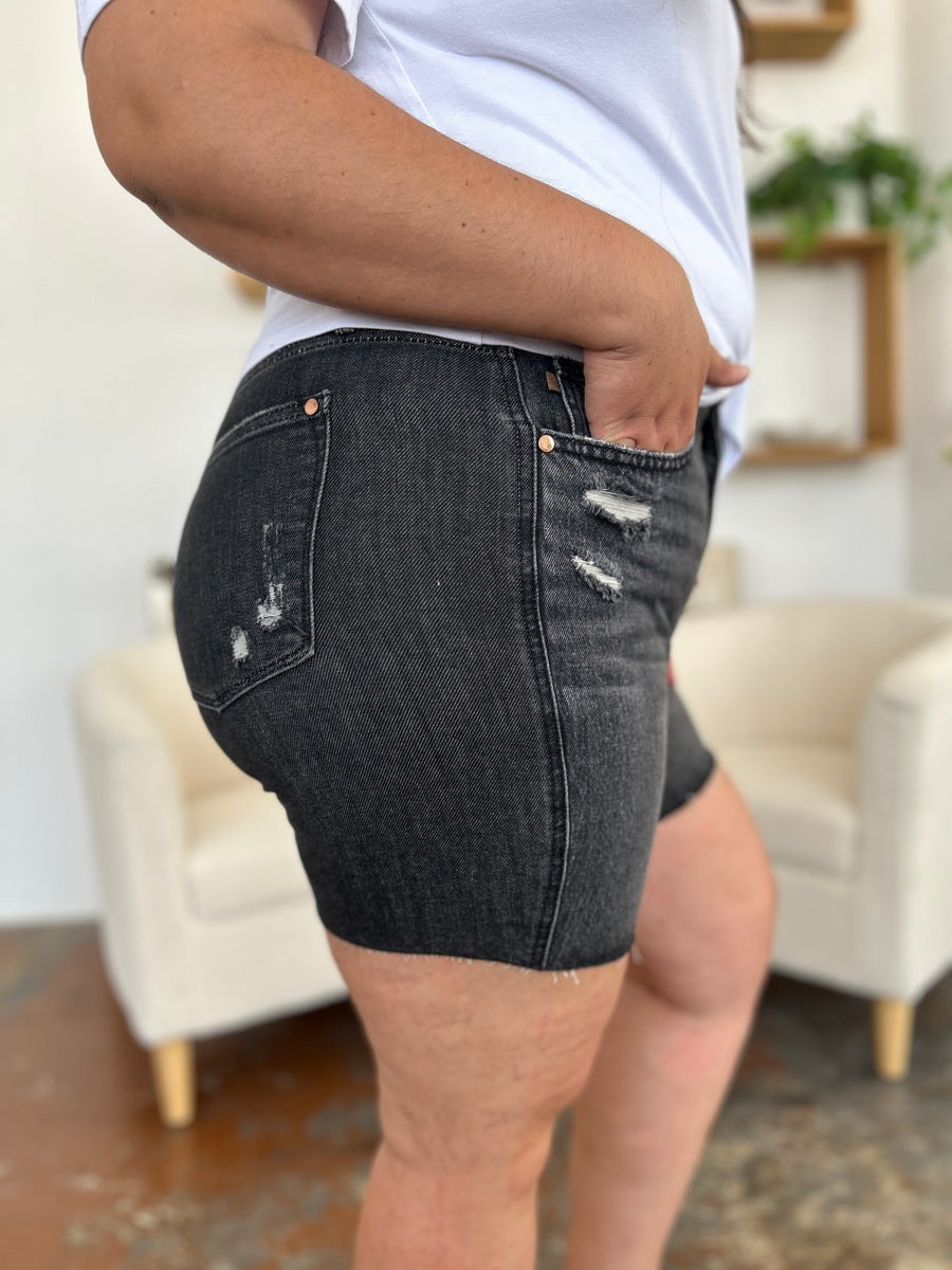 NEW! Judy Blue Full Size High Waist Rigid Magic Denim Shorts
