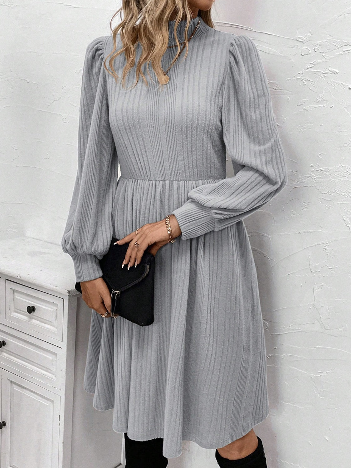 The Delta Turtleneck Long Sleeve Dress