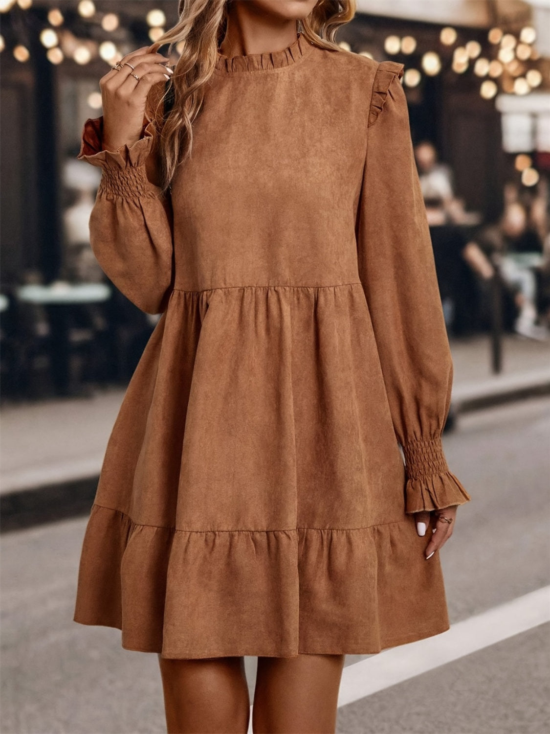 The Sedona Frill Long Sleeve Mini Dress