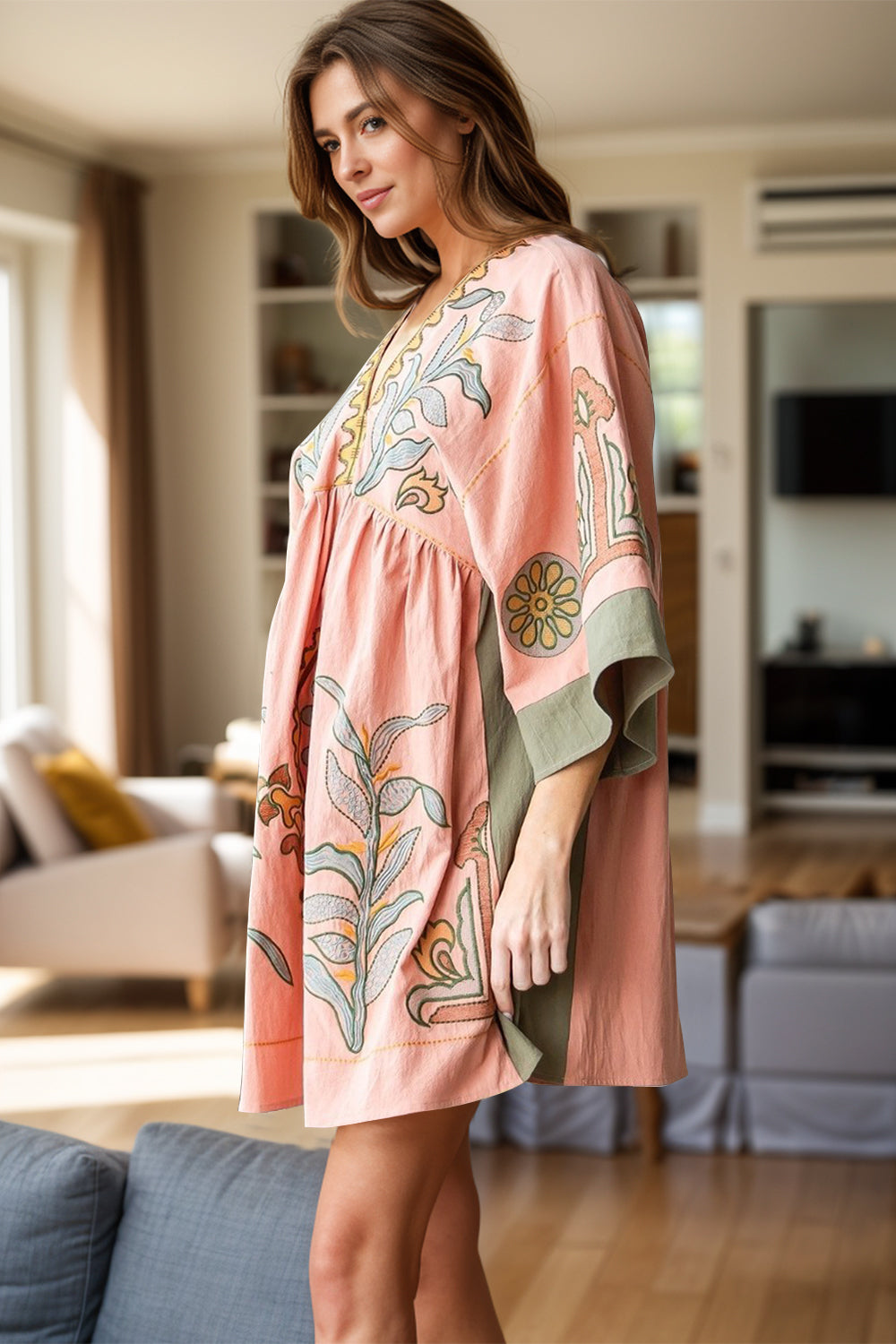 The Isadora Three-Quarter Sleeve Mini Dress