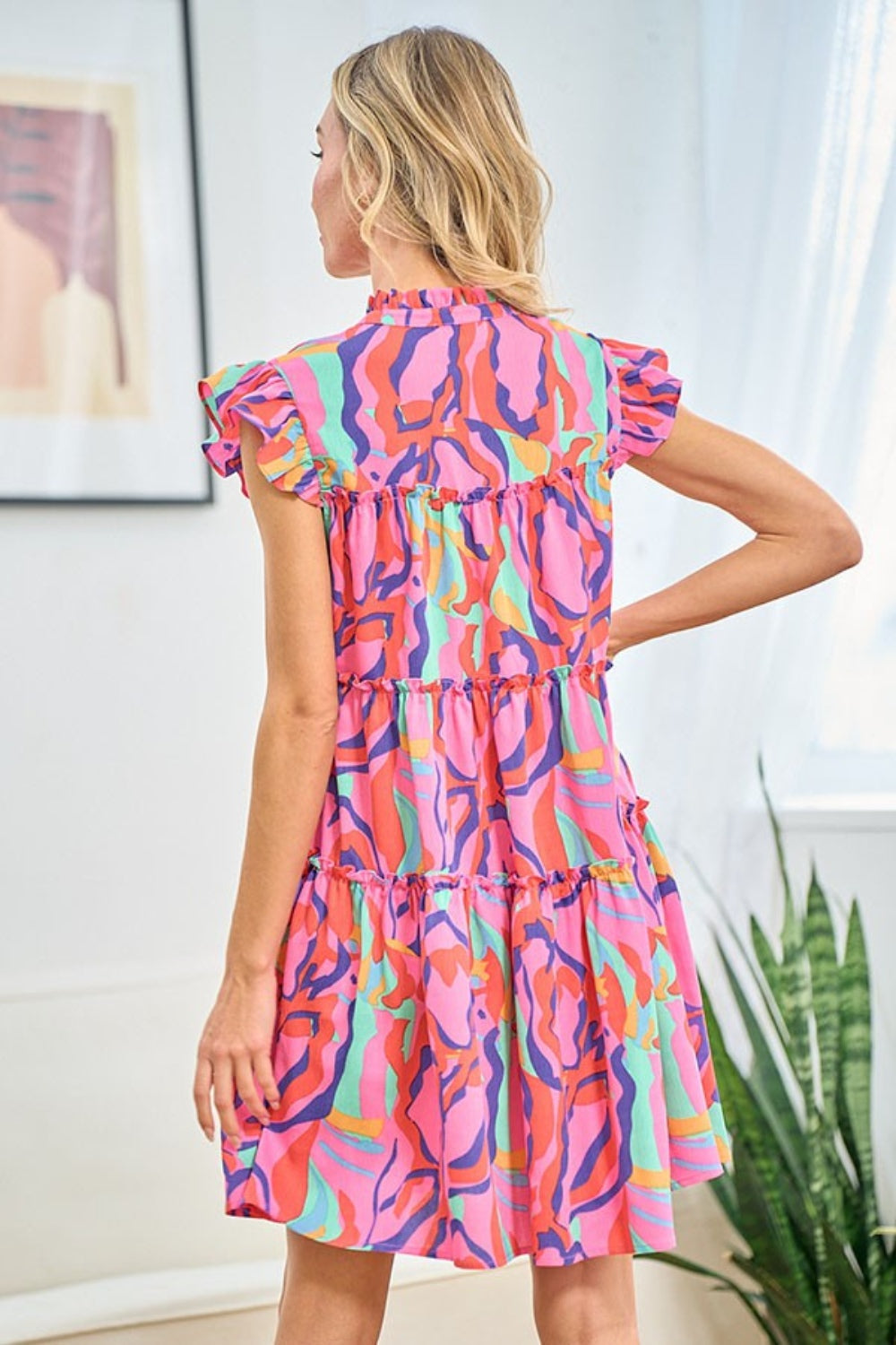 Ruffle Cap Sleeve Babydoll Dress