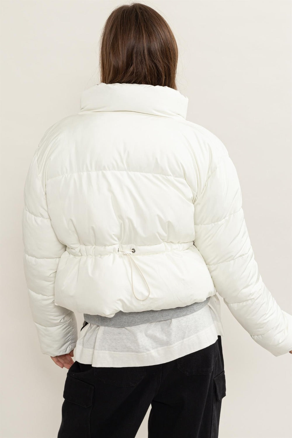 The Kilah Quilted Drawstring Puffer Jacket