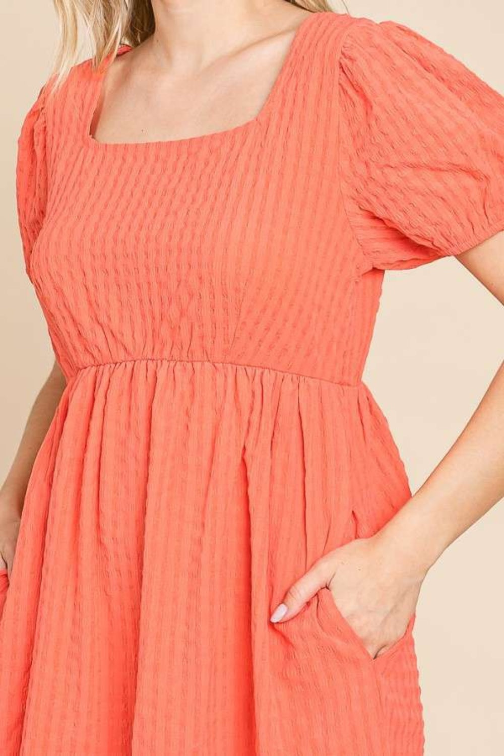 Textured Babydoll Dress