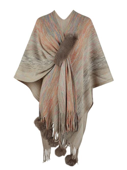 The Stevie Heathered Fringe Poncho