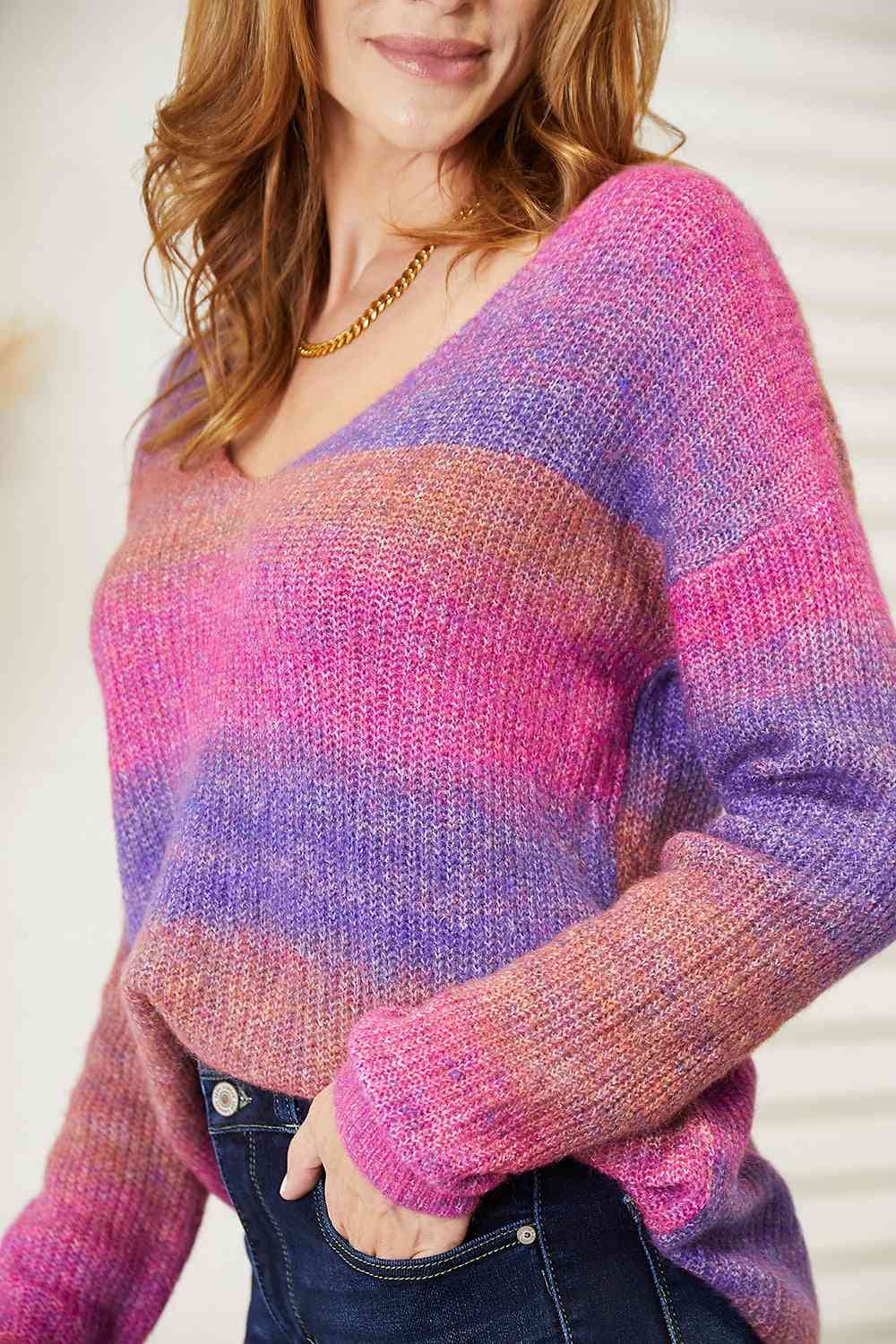 The Candace Rainbow Knit Sweatshirt